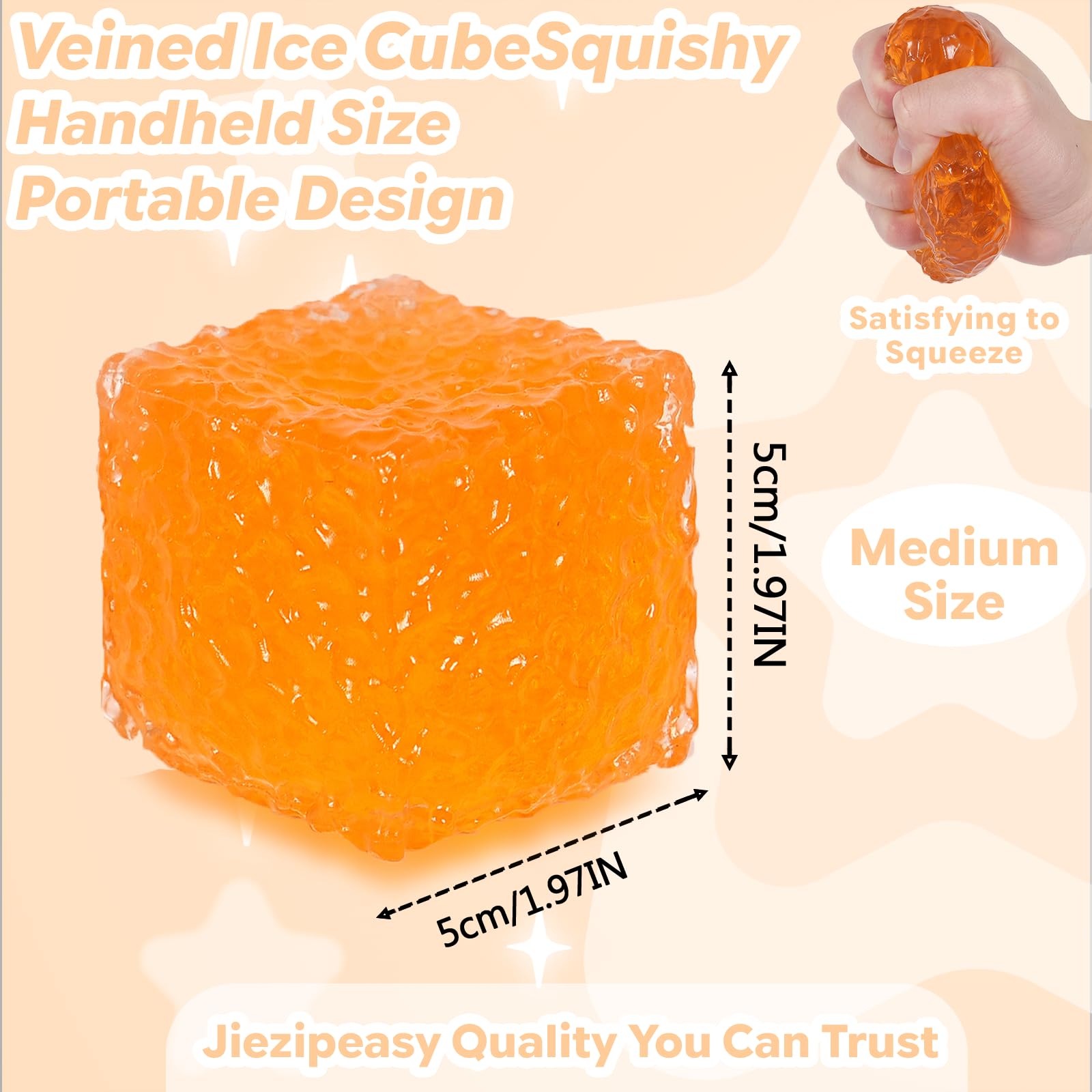 Jiezipeasy Honeycomb Cube Squishy Toy, Soft TPR Gel Stress Relief Squeeze Toy, Slow-Rising Sensory Fidget for Kids & Adults - Image 4