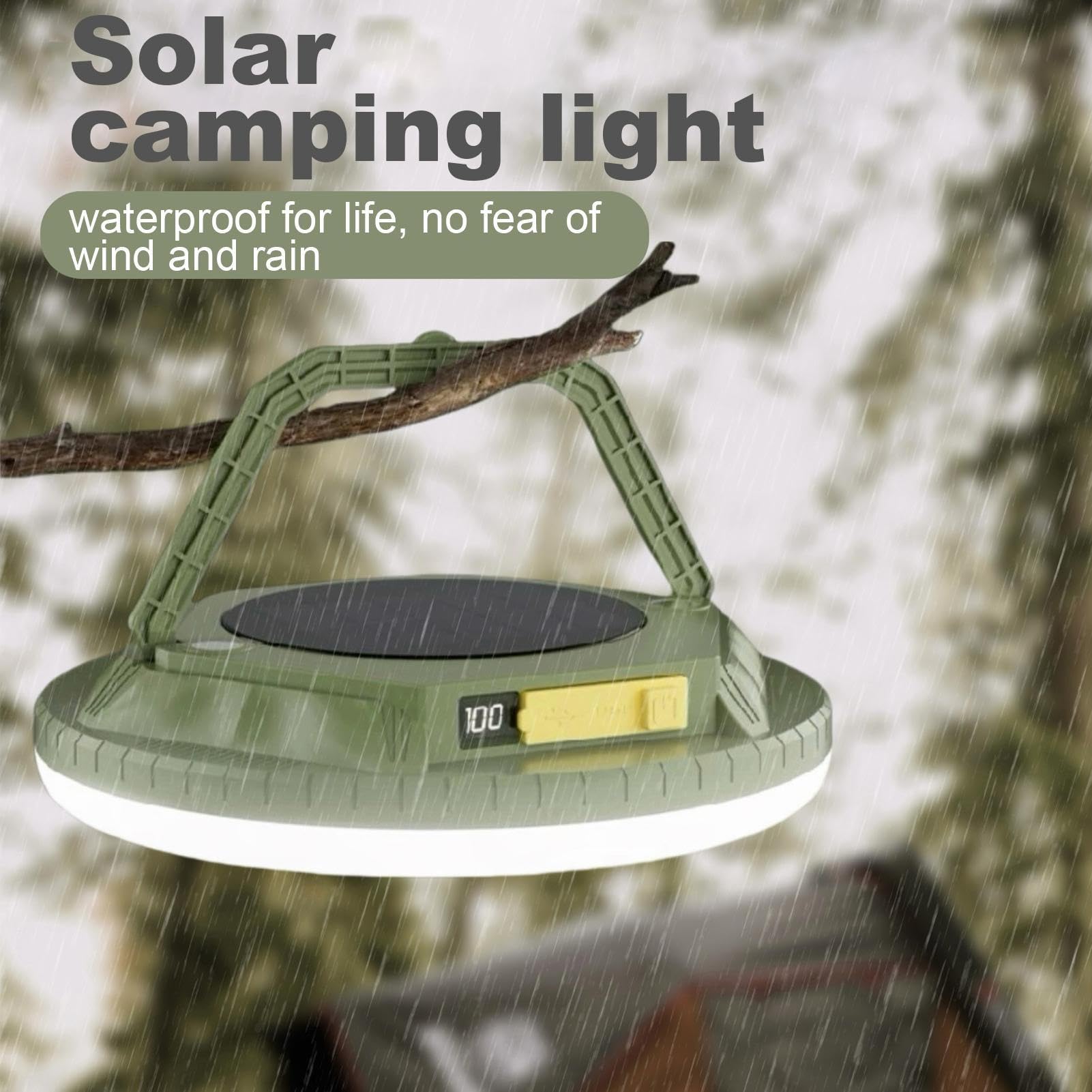 Lanterna per Campeggio di Sopravvivenza a Energia Solare da 1600 Lumen | Da Campeggio Impermeabili Per Esterno Giardino Cortile Patio Balcone Escursionismo Trekking