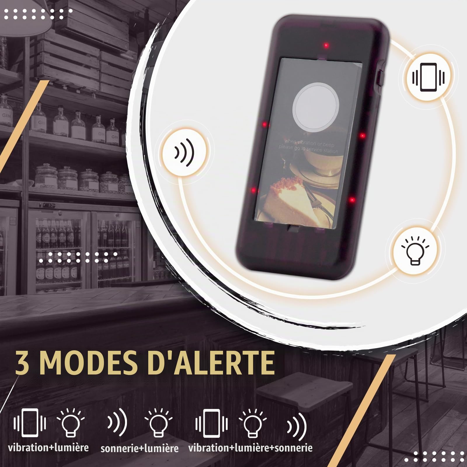 Retekess T111 Bipeur Restaurant, Restaurant Pager, 20 Bippers | pour Restaurant, Cafés, Hôtels, Extérieur 500M, 3 Modes d'Invite, Double -Row Appel du Bouton