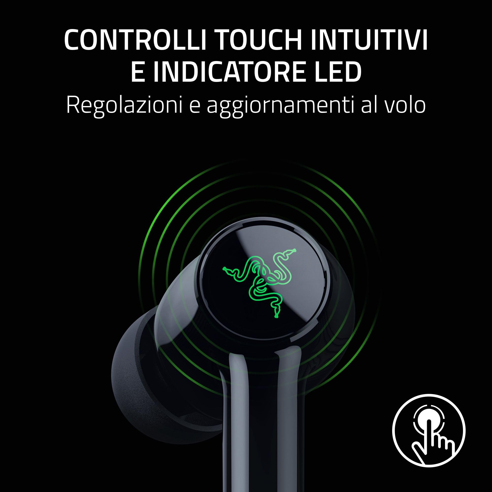 Razer Hammerhead V3 X HyperSpeed Xbox - Auricolari wireless da gaming multipiattaforma - HyperSpeed Wireless e Bluetooth - 40 ore - Resistenti all'acqua IPX4 - THX Spatial Audio | Nero