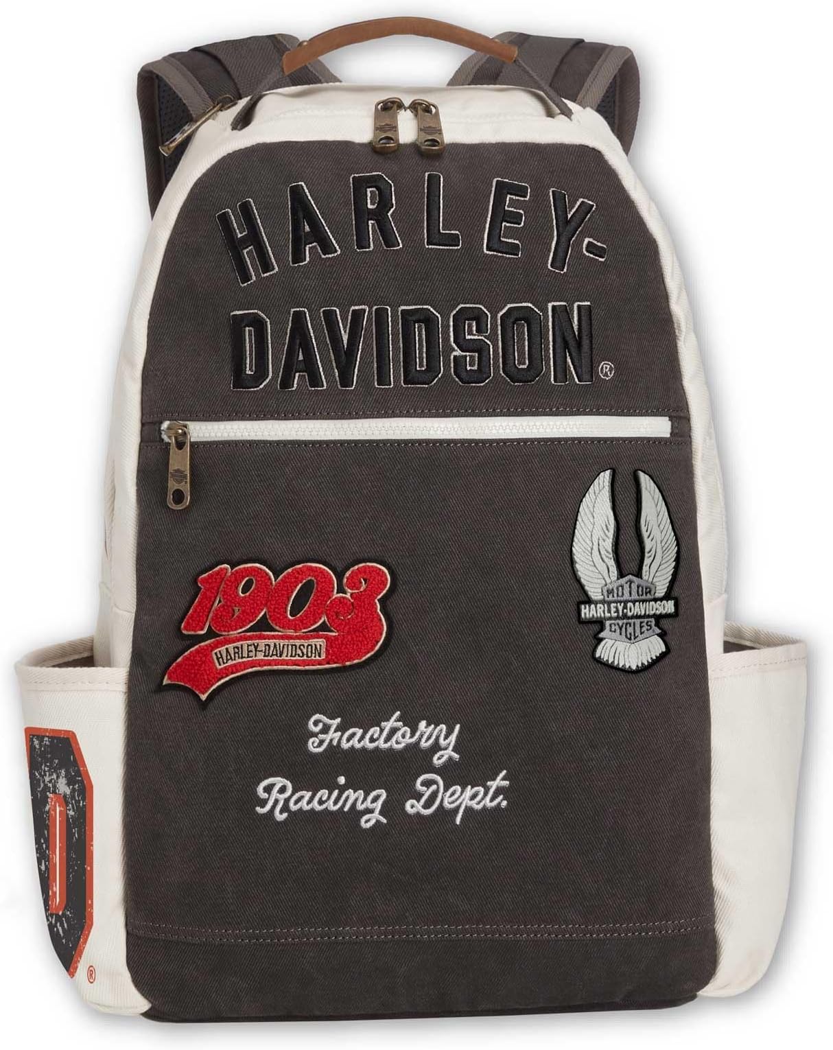 Multiple Patches & Logos Vintage Backpack, Durable Canvas