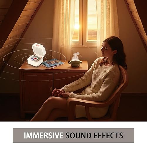 Miniatura 8 de Altavoz portátil Bluetooth 5.3, estilo tocadiscos vintage con luces RGB, TWS inalámbrico, AUX/USB para tocadiscos y PC, compacto para viajes, hogar,