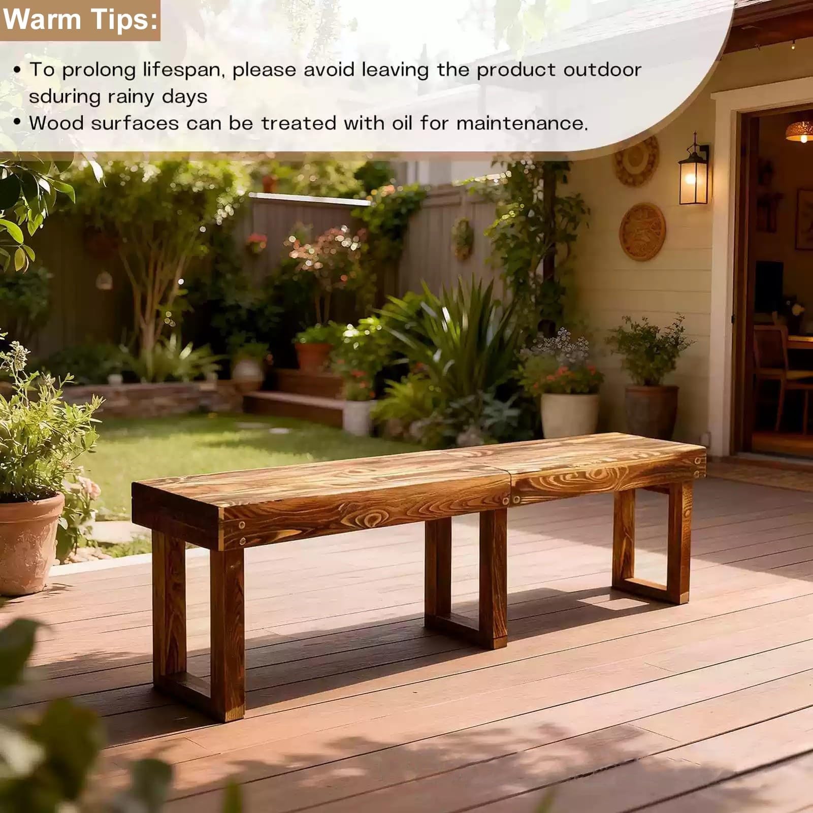 Bancos Plegables Portatiles Banco Madera Exterior 180 X 28 43 Cm