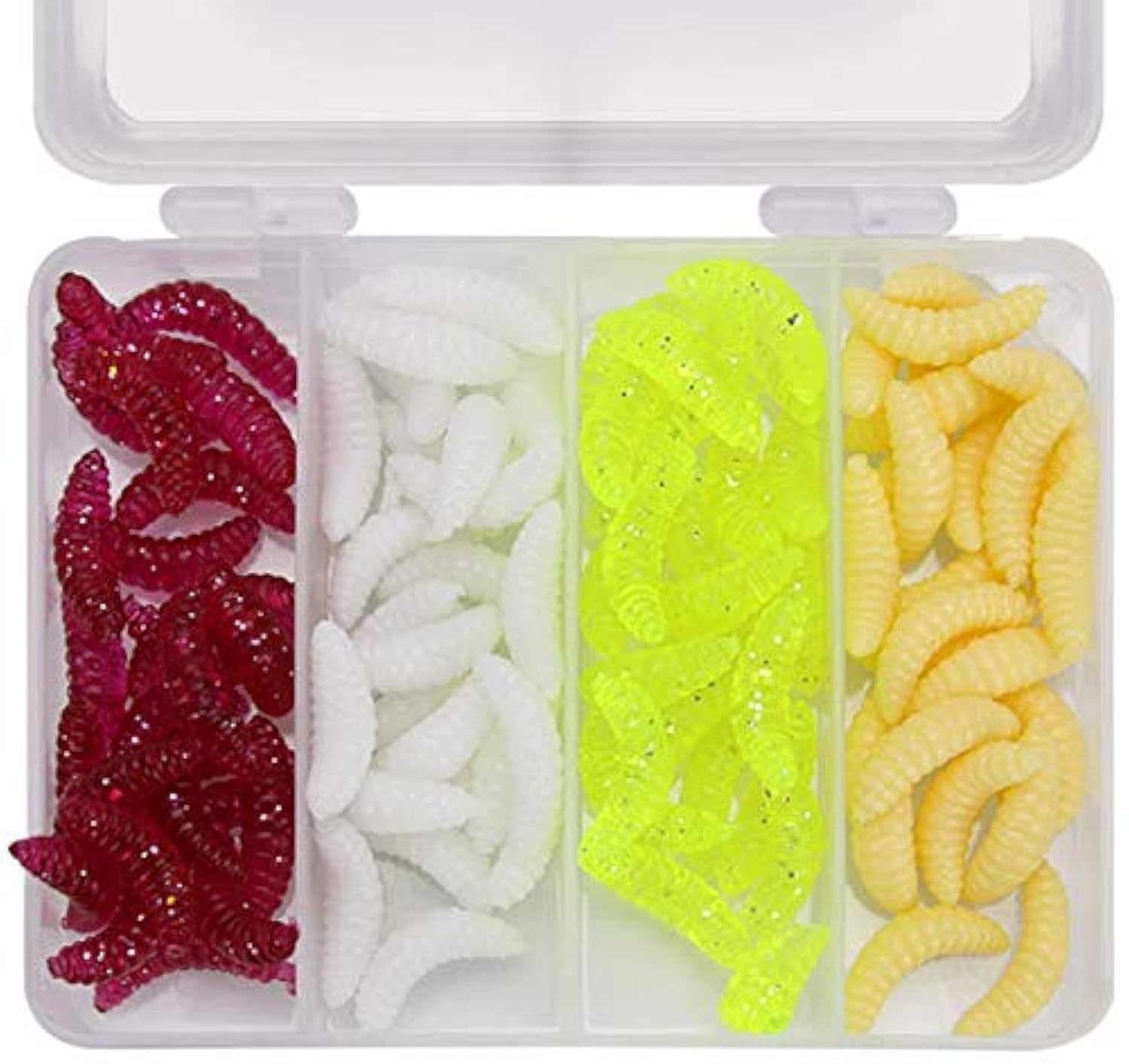 1Inch Silicone Soft Maggot Worm Soft Artificial Bread Worm Fishing Lure