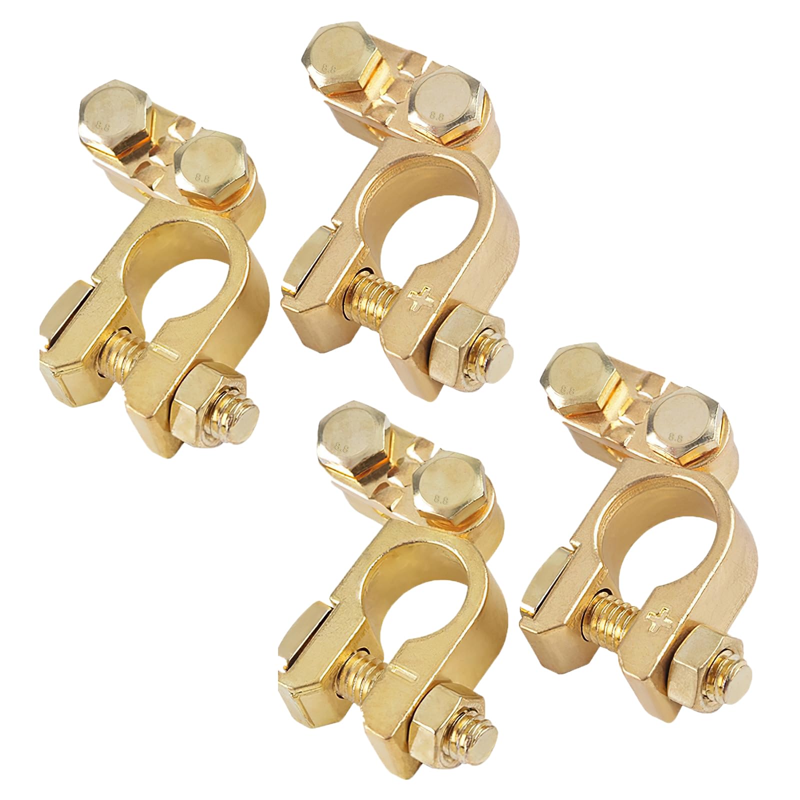 Storystore Battery Terminals 2 Pairs Pure Brass 12V/24V Battery Connectors