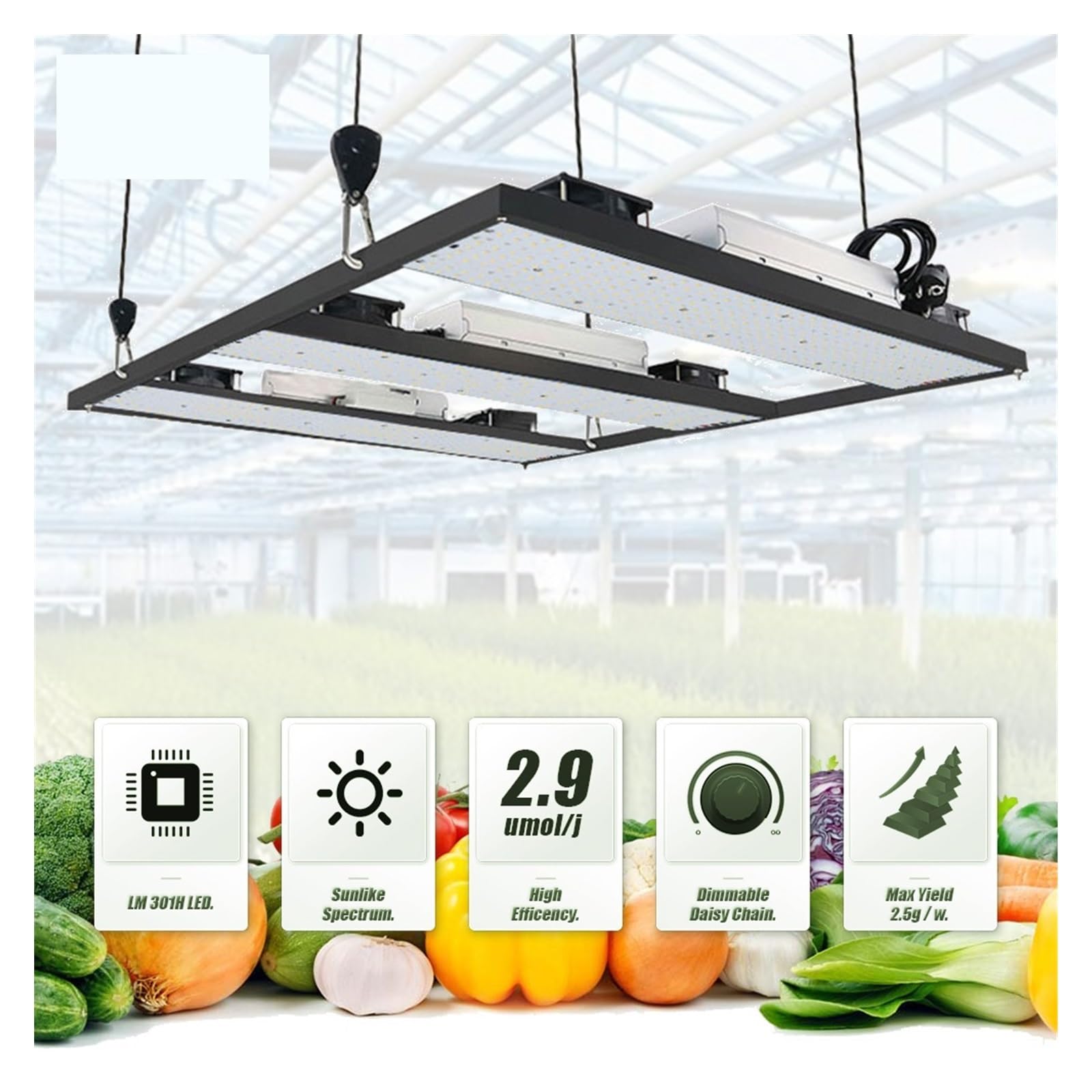 Luce per Piante, LED Grow Phytolamp Spettro completo Coltiva le luci 240W 480W 720W la luce for piantina di fiori vegetali da interno(35k,LM301H_1_2_720W)