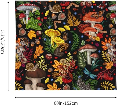 Miniatura 6 de PRUNUS Tapiz personalizado, tapiz de hongos para colgar en la pared para dormitorio, tapices personalizados con texto, fondo de fotos personalizado