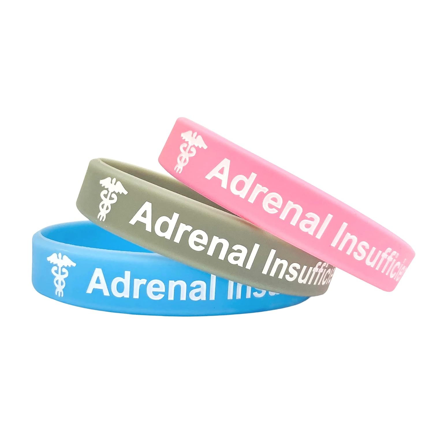 Adrenal Insufficiency Insuffisance surrénale Lot de 3 Bracelet d