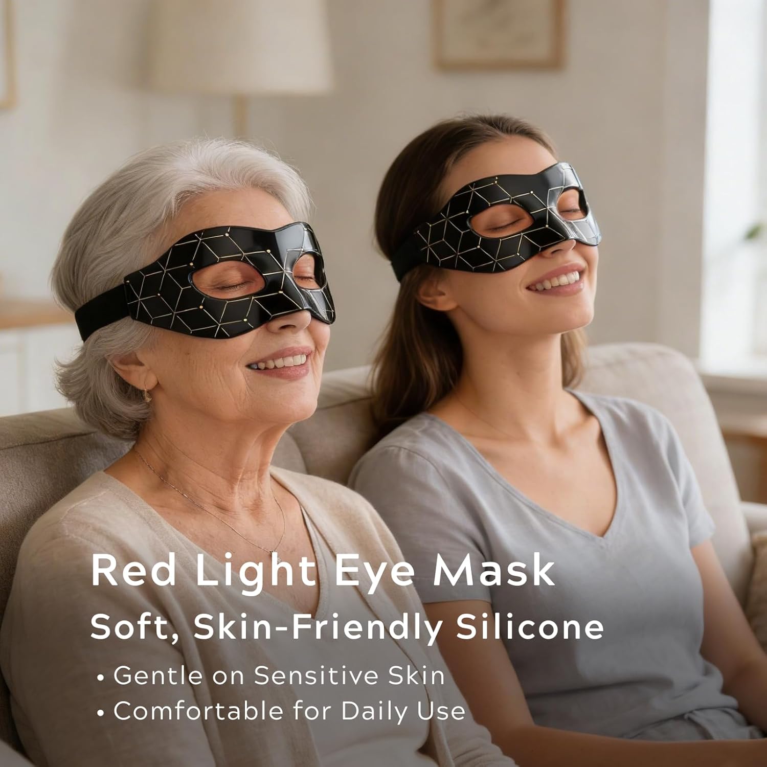 Red Light Eyes Mask, 7-Color-Light, 5 Modes & 30-Min Timer, LED Eye Mask for Under Eye Appearance, Dark Circles, Eye Bags & Fine Lines, Red Light Mask for Home, Travel & Bedtime Routine - Image 6