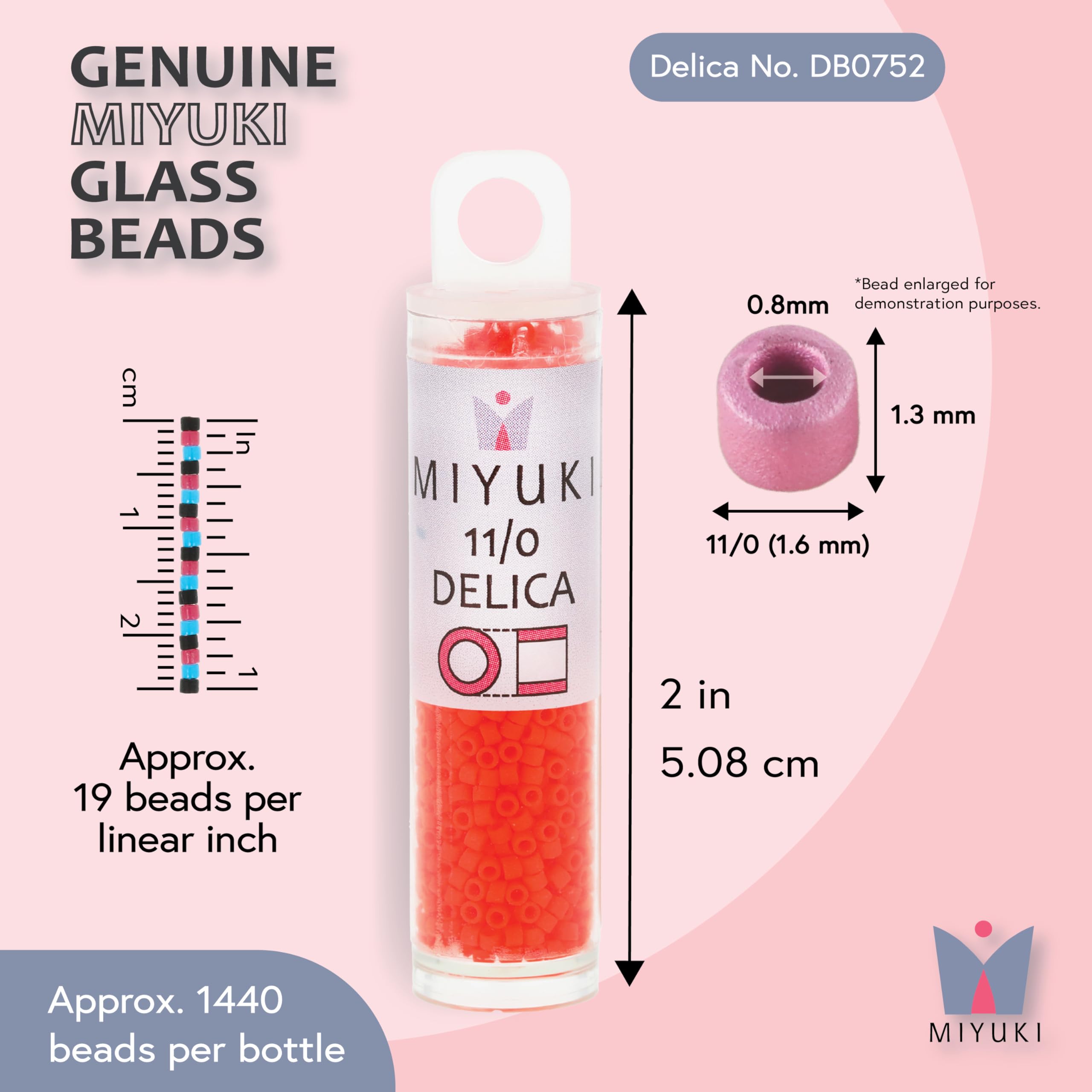 Amazon.com: Miyuki Delica Seed Beads | Size 11/0 (1.6 mm), DB0752