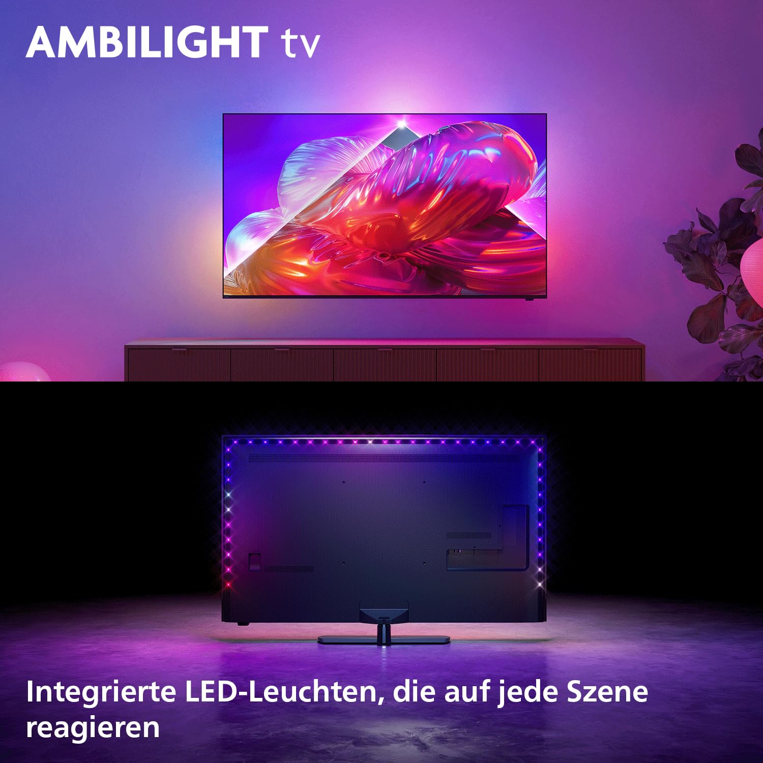PHILIPS Ambilight TV 43PQS9001/12 43 Zoll 4K QLED Smart-TV | Pixel Precise Ultra HD, Titan OS, Dolby Atmos Sound