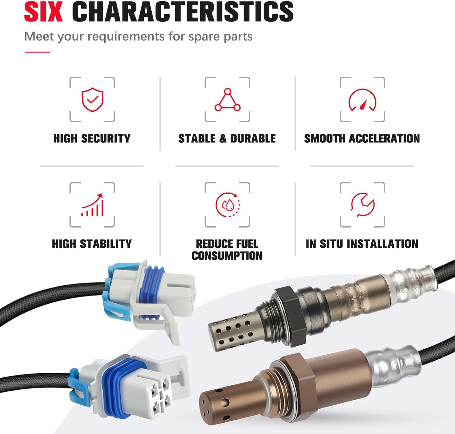 O2 Oxygen Sensor Downstream Compatible with 2002-2004 for Chevy Silverado 2500 2002-2006 for Chevy Silverado 2500 for HD 234-4407, 234-4647, 234-4286