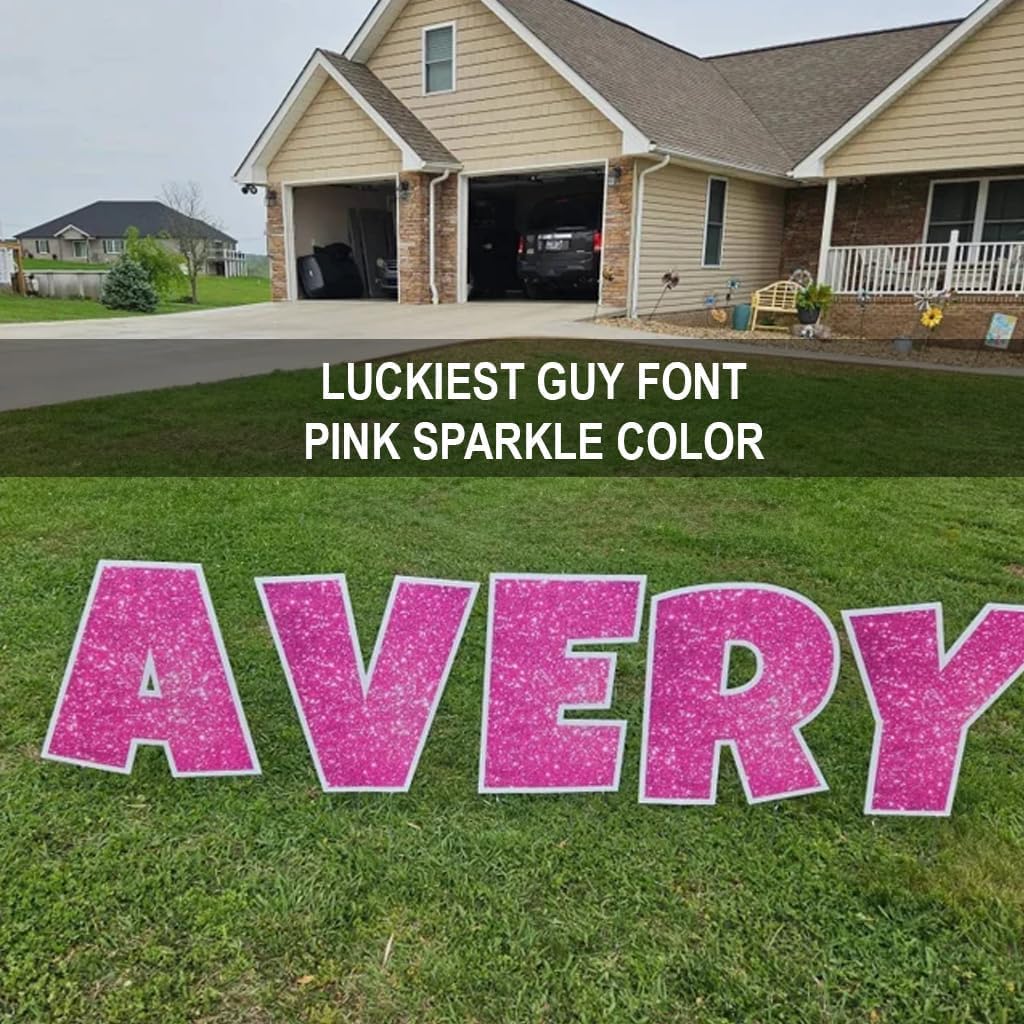 Personalized Yard Letters & Numbers 22.75” Custom Name Lawn Sign Set with Stakes, Waterproof Reusable Outdoor Decorations by VictoryStore (24)