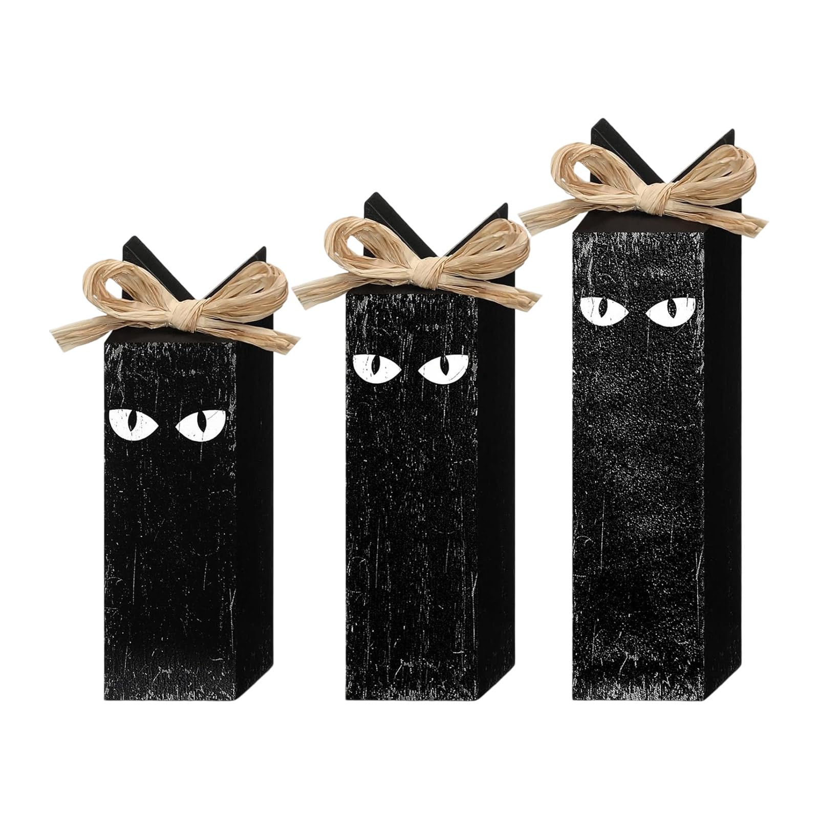 Carotoe Black Festival Wooden Tiered Tray Decorations With Scary Specters Design For Christmas And Halloween Parties Winter Table Centerpieces