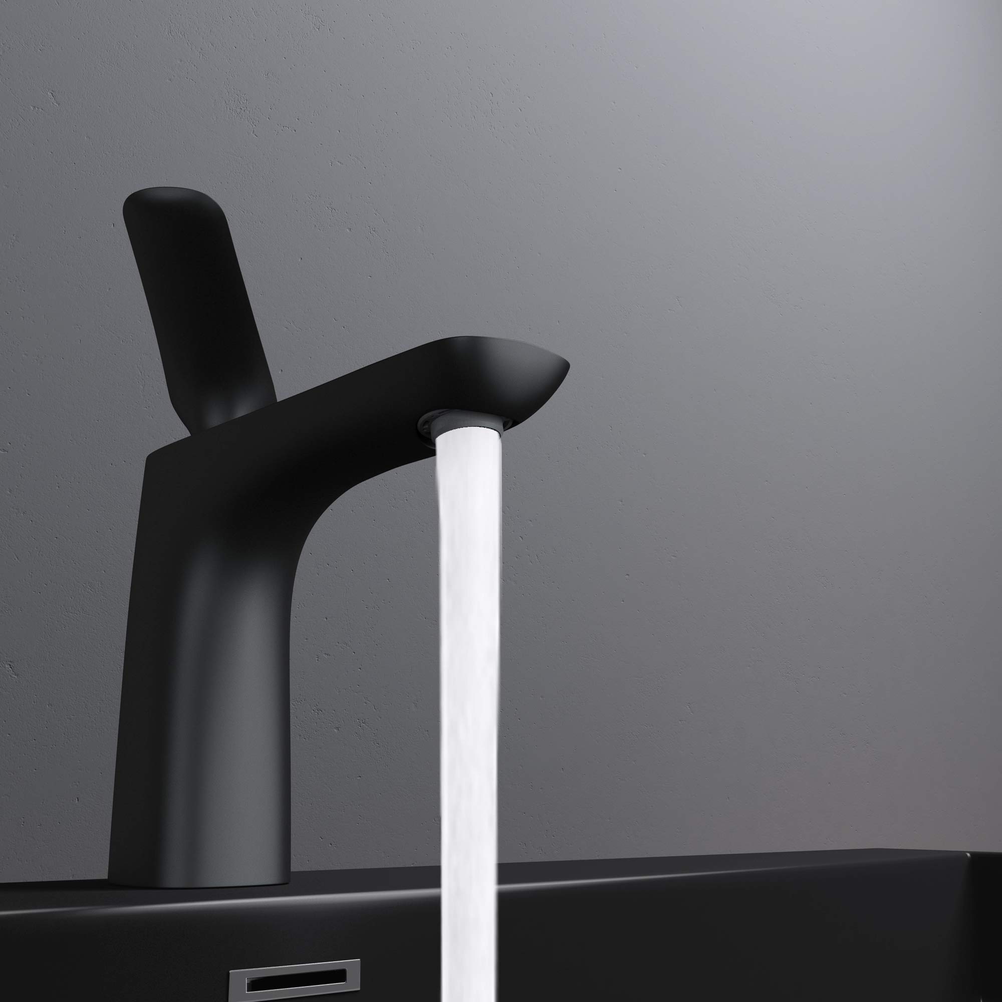 Mai & Mai Grifo monomando de lavabo WAM-7201 en negro mate mezclador monomando para lavabo de 16,5 cm | WaM-7201 - Grifo monomando para lavabo (latón, conectores DIN)
