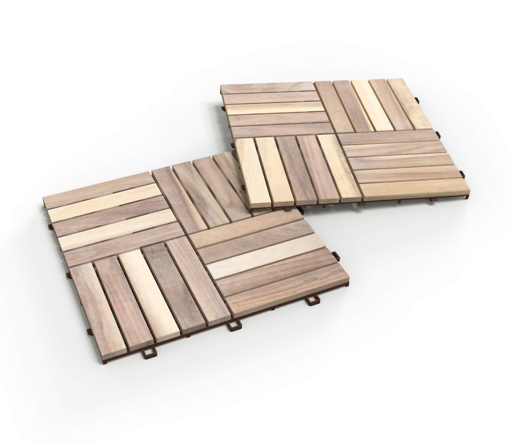 Akasya Ahşap Yer Karosu, ORGANİK BEYAZ 30x30 cm, 10'lu Paket, 0.9 m² Yer Kaplama
