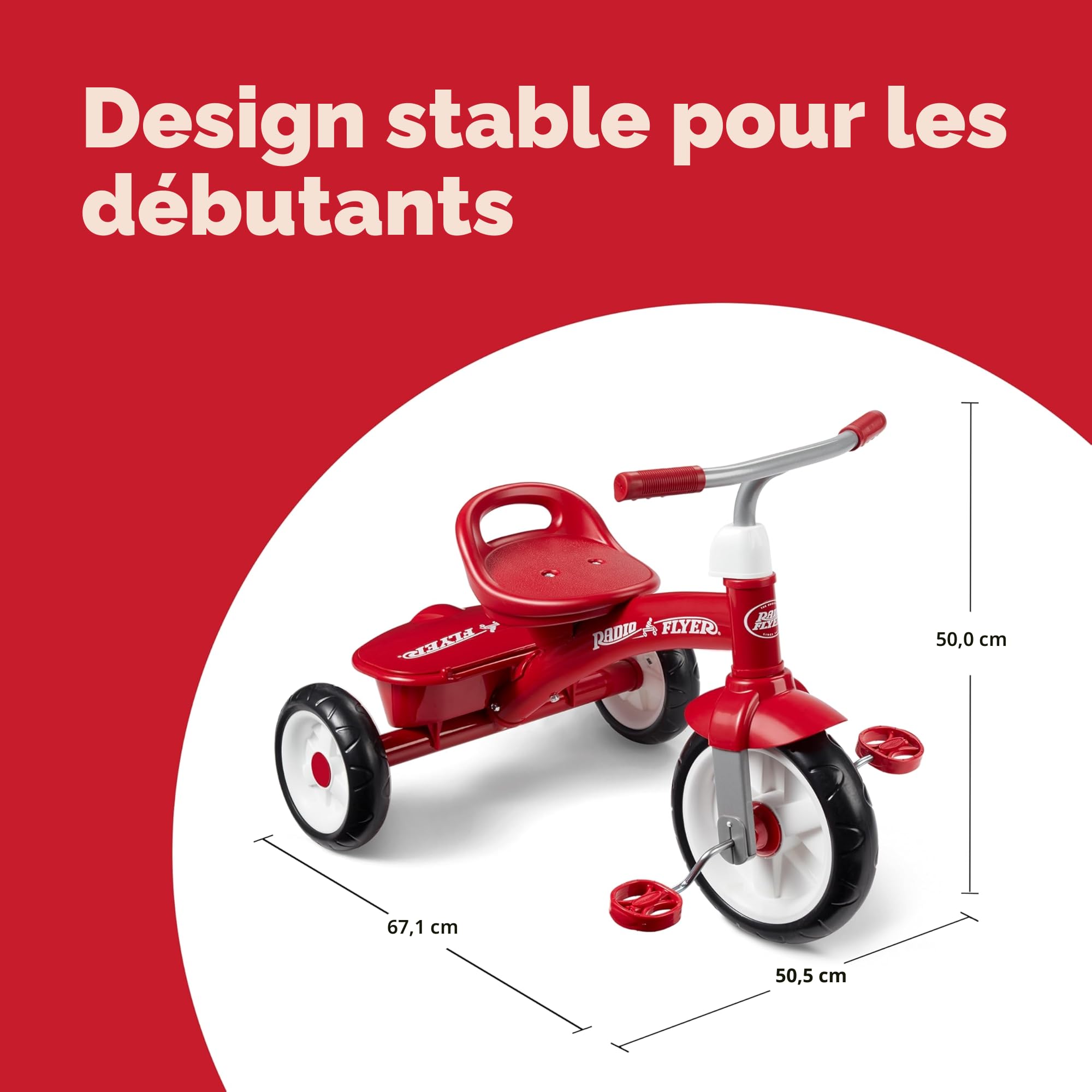Radio Flyer Red Rider Tricycle, Tricycle d'extérieur de 2 Ans et Demi à 5 Ans (exclusivité Amazon)