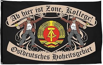 Spaß Kostet Fahne Flagge Ab Hier ist Zone Ostdeutsches Hoheitsgebiet 90 x 150 cm DDR Zeichen