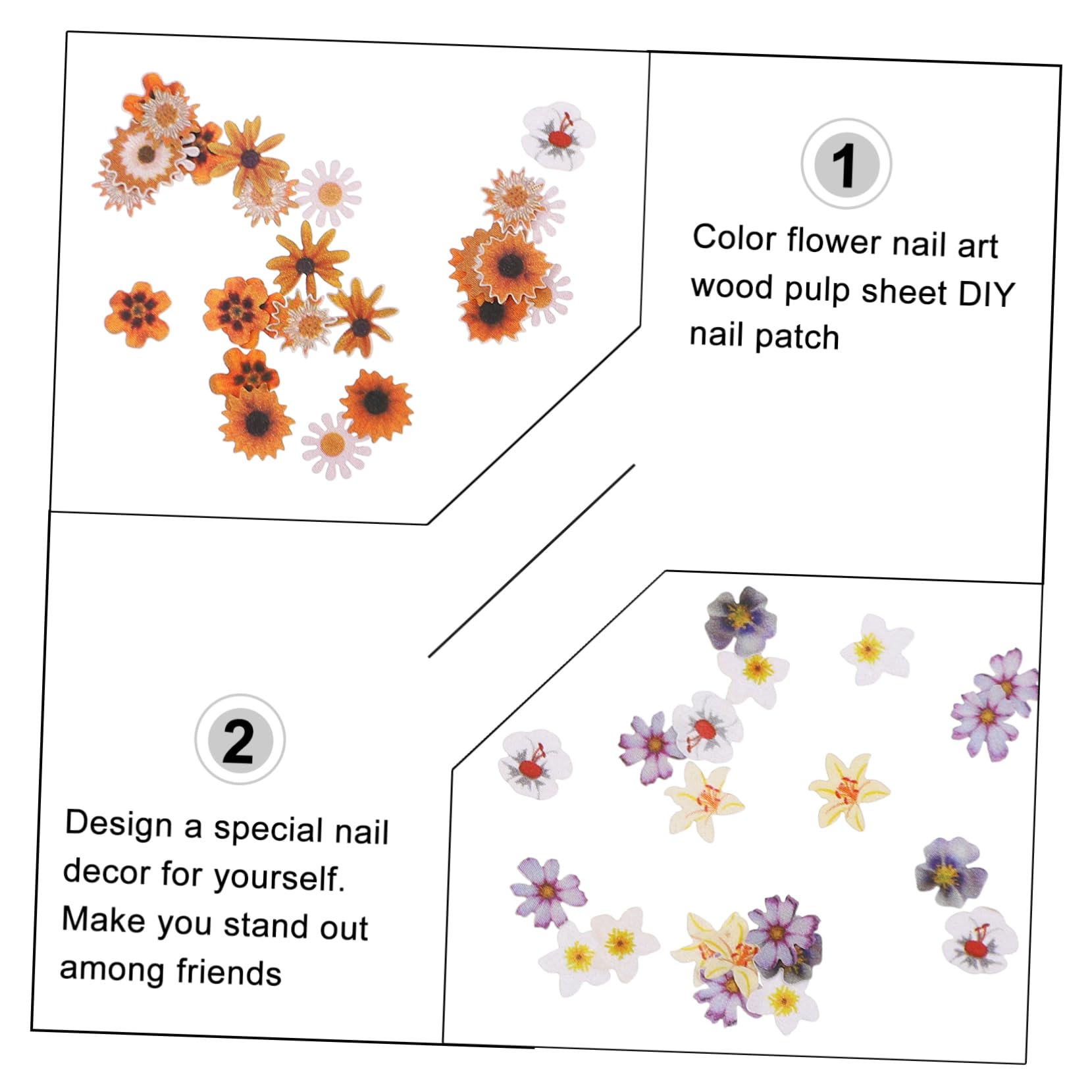 VALICLUD 2 Set Fogli Di Unghie Adesivi Per Unghie Numero Adesivo Decalcomanie Per Unghie Arte Delle Unghie Decalcomania Di Nail Art Forniture Per Unghie Colorato Polpa Di Legno 4 Scatole*2