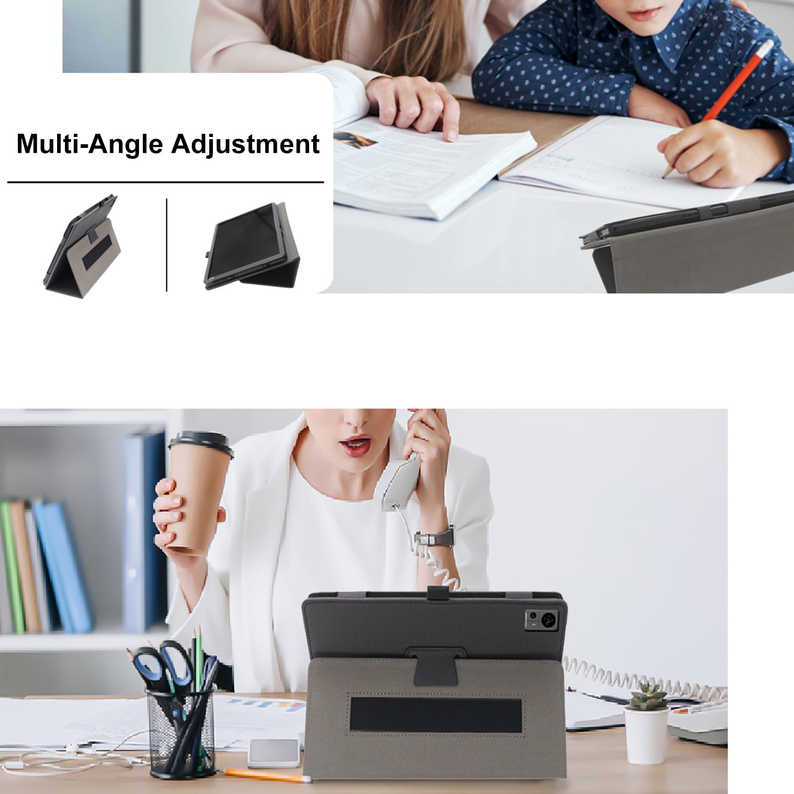 DOOGEE T20s Hülle – PU-Leder Flip Case Mit Standfunktion, Schwarz, Für T20 Rotation Tablet