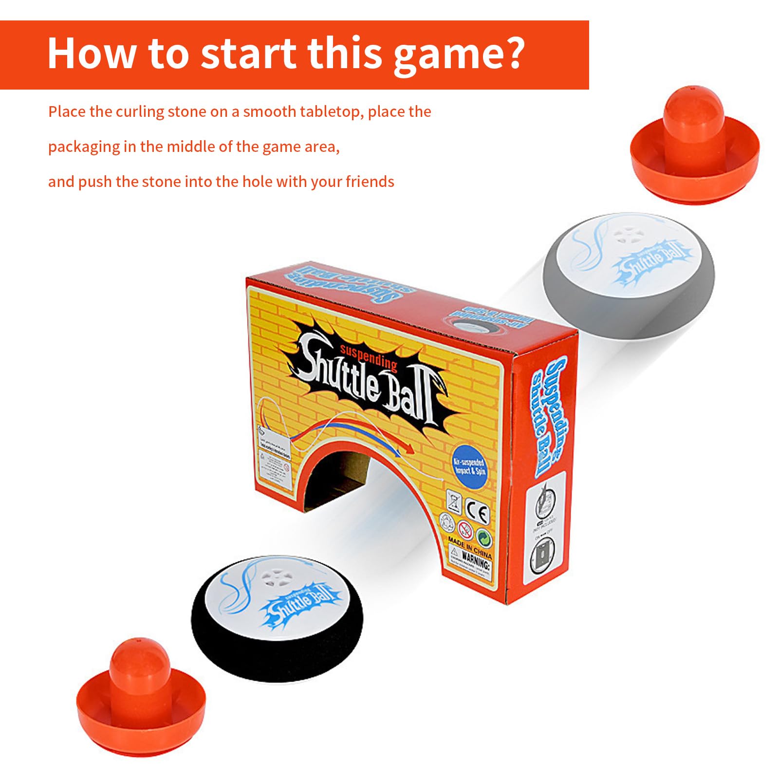 Air Hockey Hover Puck,Portable Air Hockey con 2 Spingere per Hockey ad Aria Rossa,Gioco da Tavolo Portatile,Mini hockey Galleggiante Elettrico per Interni ed Esterni