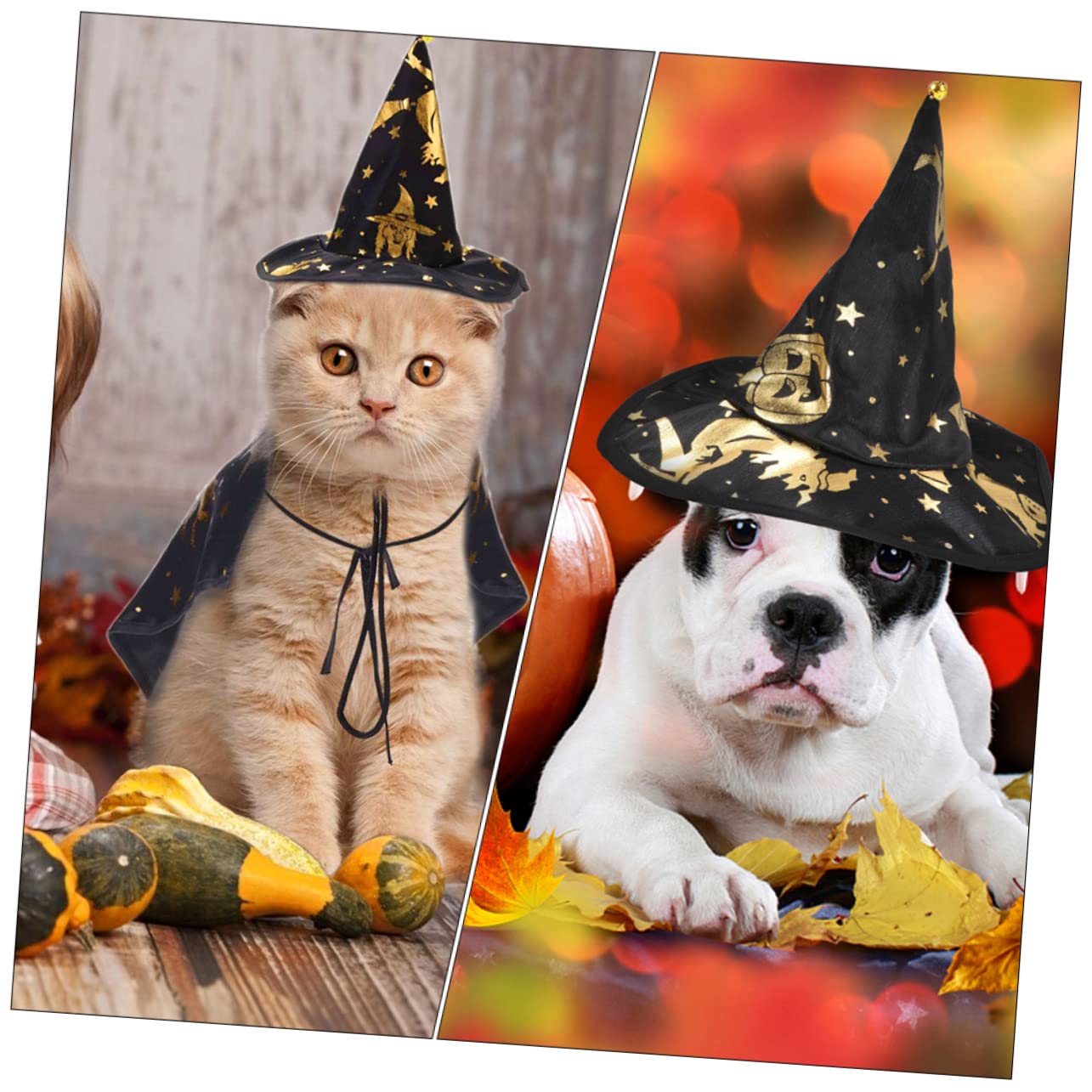 Beavorty 5 Set Di Mantello Per Cosplay Di Animali Domestici Costume Di Halloween Per Cani Cappello Per Gatti Abbigliamento Da Festa Accessorio Per La Fotografia Di Animali Domestici