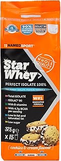 NAMEDSPORT Star Whey Isolate Proteine in Polvere Isolate | Proteine del Siero del Latte ad Alta Purezza per Massa Muscolare e Recupero | Low Sugar & High Protein | 375g – Cookies & Cream