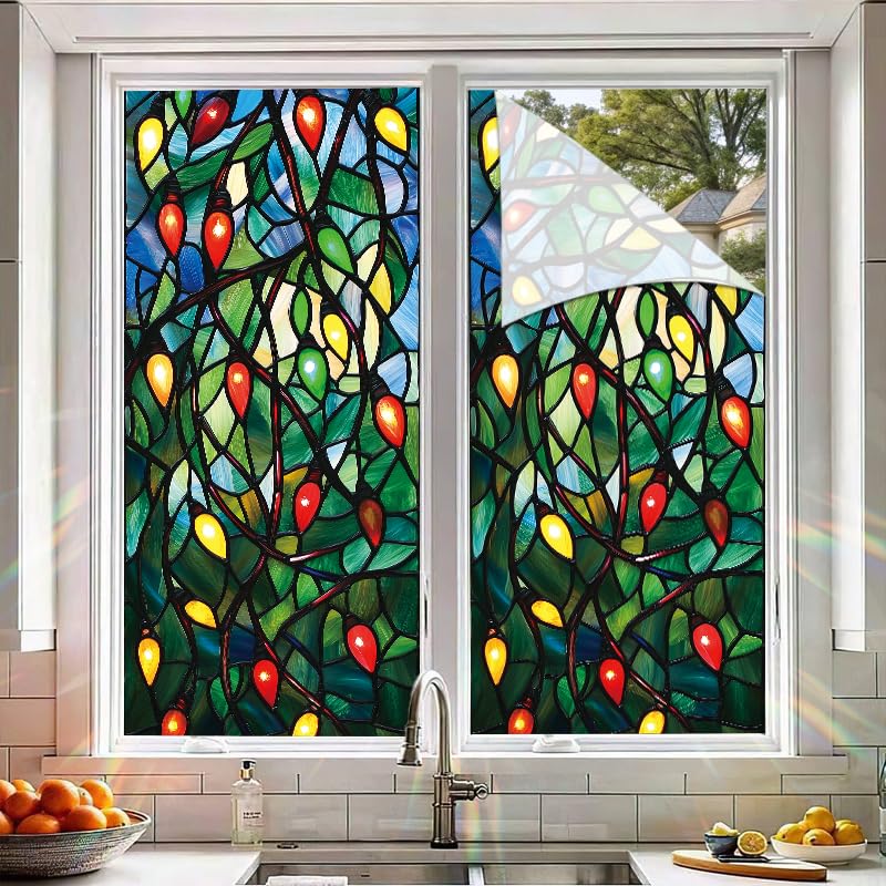 Vinilo Decorativo para Ventana 17.7x39.3 pulgadas Luces Navidad miniatura 5