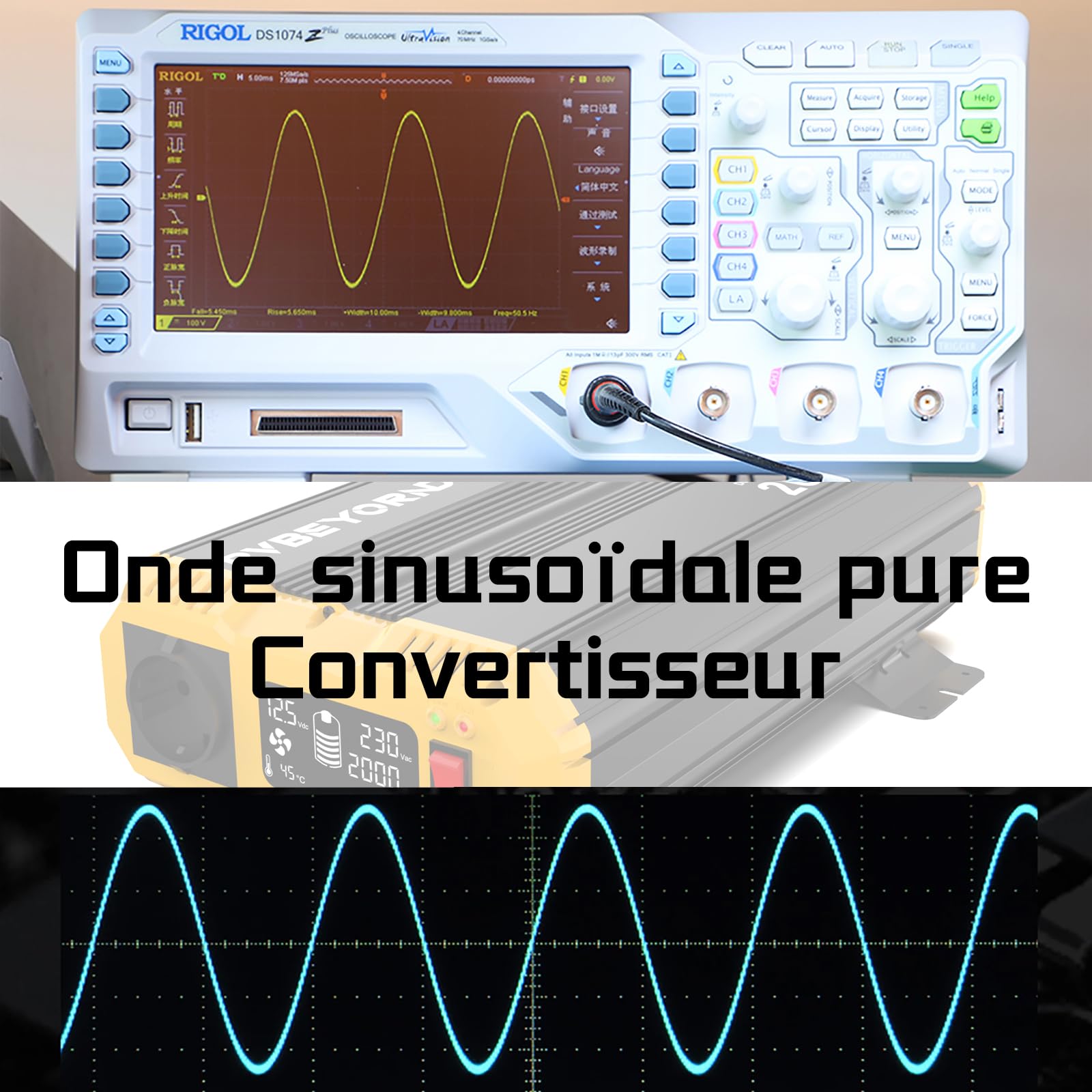 Convertisseur 12V 220V/230V Pur Sinus 2000W/4000W Convertisseur | Avec fonction de télécommande Adapté à une alimentation électrique hors réseau, aux camping-cars et aux séjours en camping