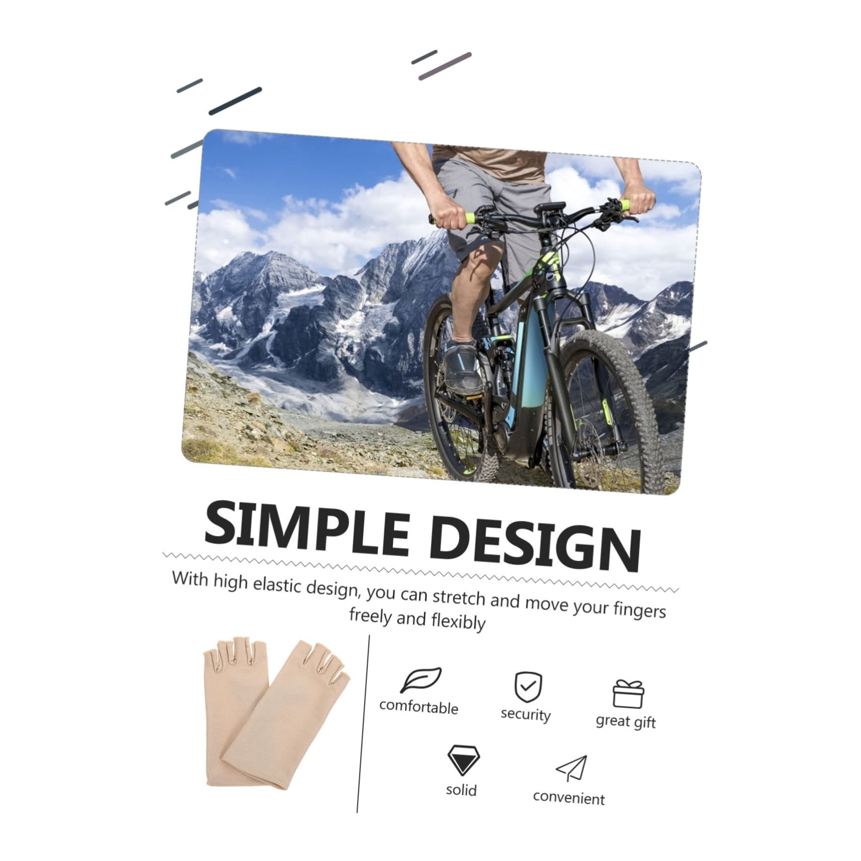 Beatifufu 1 Pair Outdoor Sun Protection Gloves Half Gloves UV Blocking Gloves Hiking Gloves Cycling Gloves Ladies Gloves Driving Summer Gloves Riding Gloves Manicure Cloth Bike Fitness