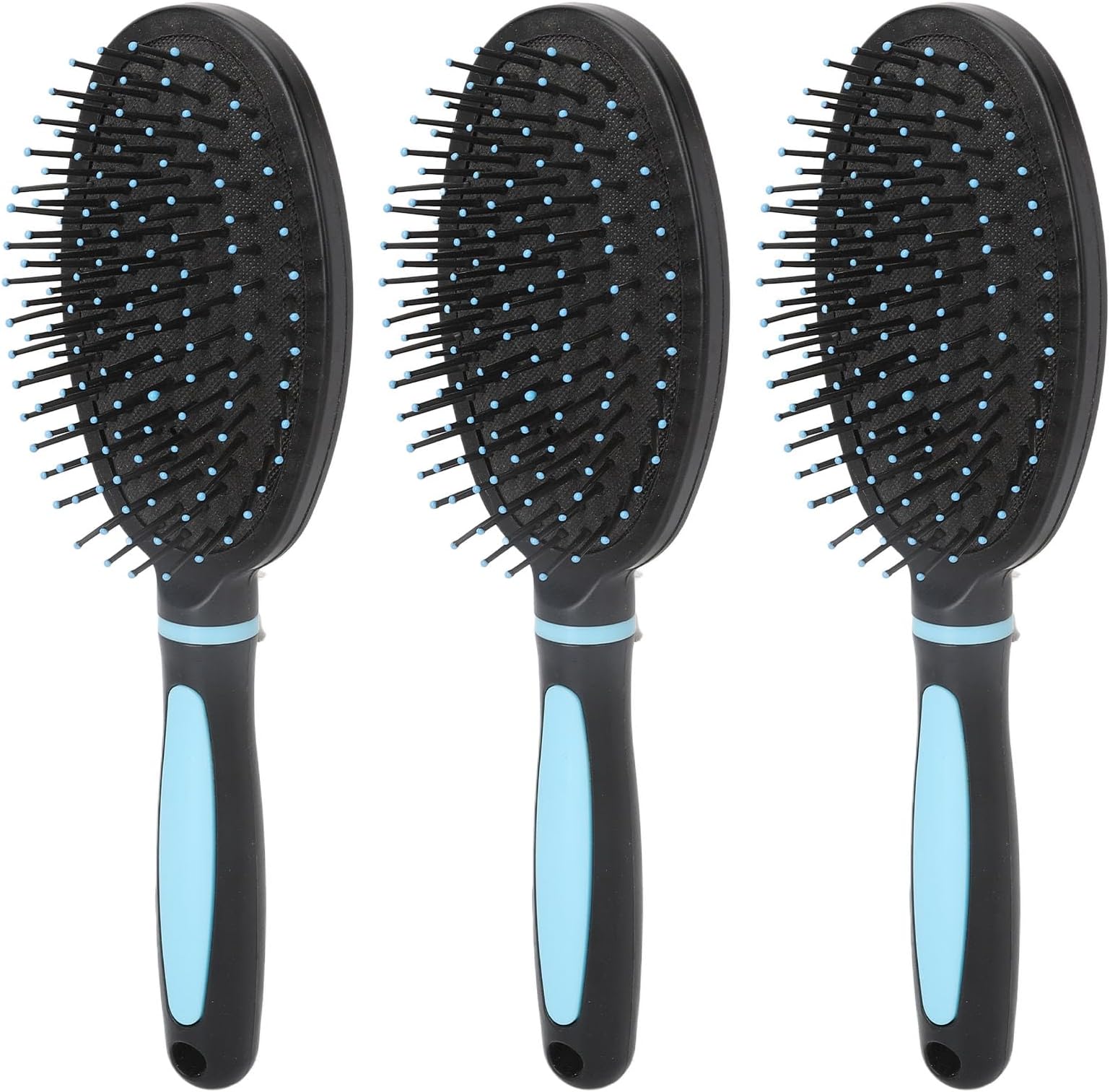 Soft Paddle Brush 3-Piece Set, Detangling Comb for Wet and Dry Hair, Ergonomic Oval Design Easy Holding, Daily Use Salon Styling
