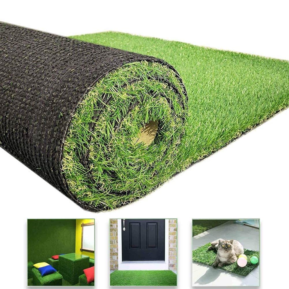 Bakaji Prato Sintetico Manto Erboso Erba Finta Realistica Giardino 4 Sfumature Di Colore Tappeto Sintetico Anti UV Atossico Drenante Ideale Per Piscina Terrazzo Aree Giochi Viali (30mm 1x10mt 10mq)