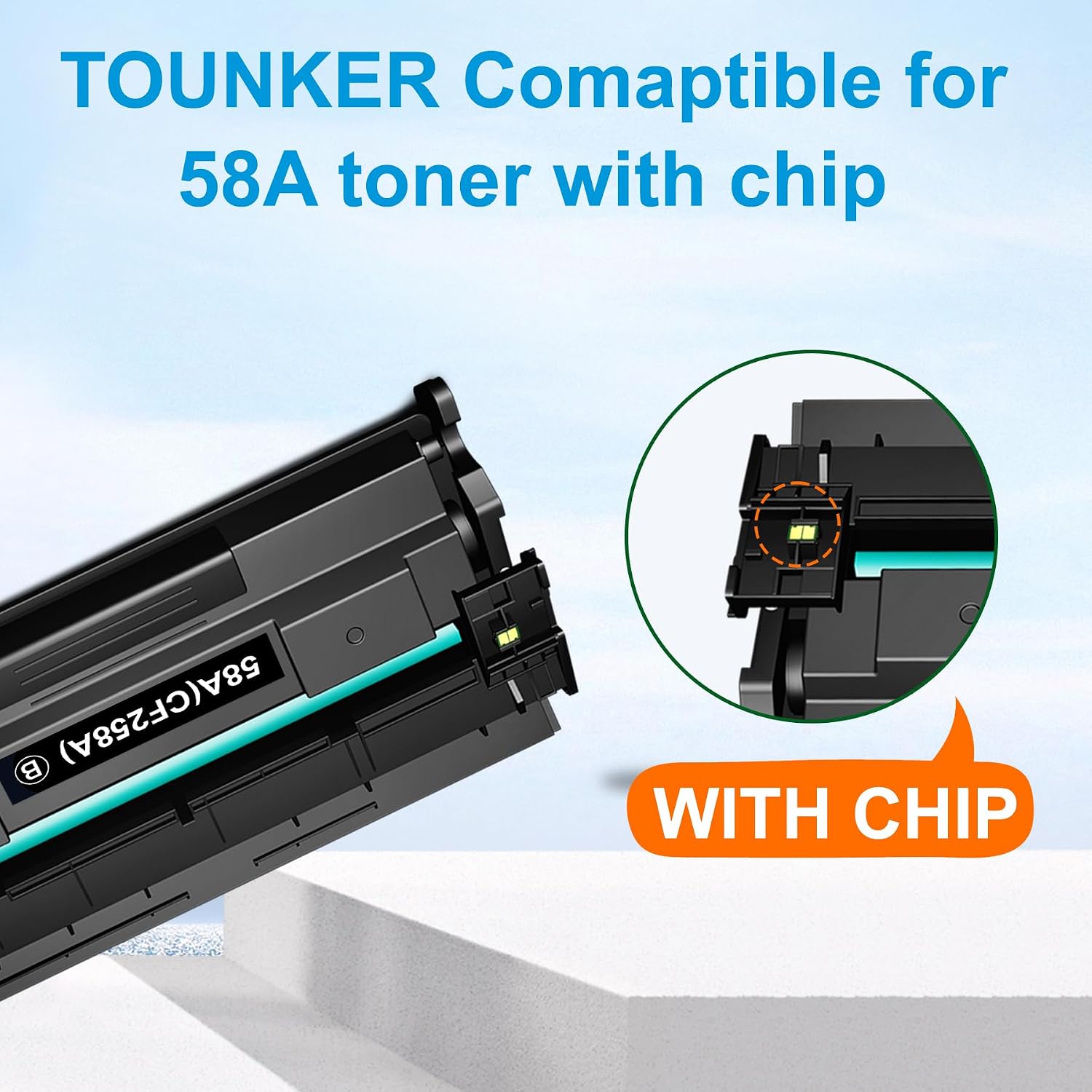 Tounker Compatible Toner Cartridge (with Chip) Replacement for HP 58A CF258A 58X CF258X for Laserjet M428fdw M428fdn M428dw M404 M428 Pro M404n M404dn M404dw Printer Ink (2 Pack)