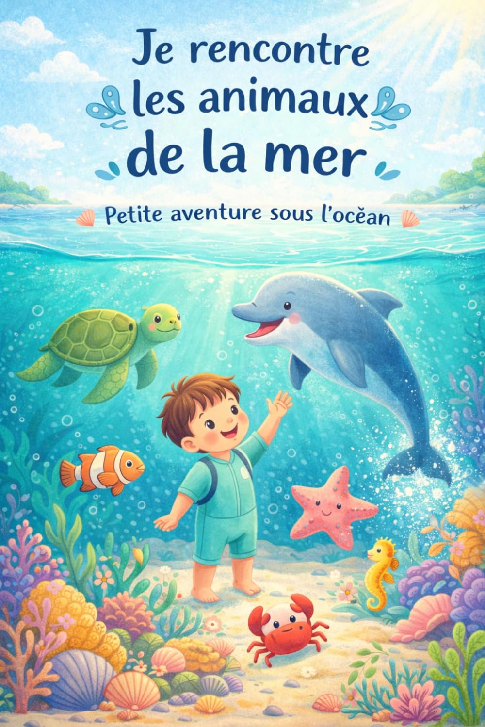 Je rencontre les animaux de la mer , livre éducatifs pour enfants: Petite aventure sous l'ocean , avec 20 animaux de la mer, Livre d'éveil, coloriage et activités pour enfants 3-7 ans