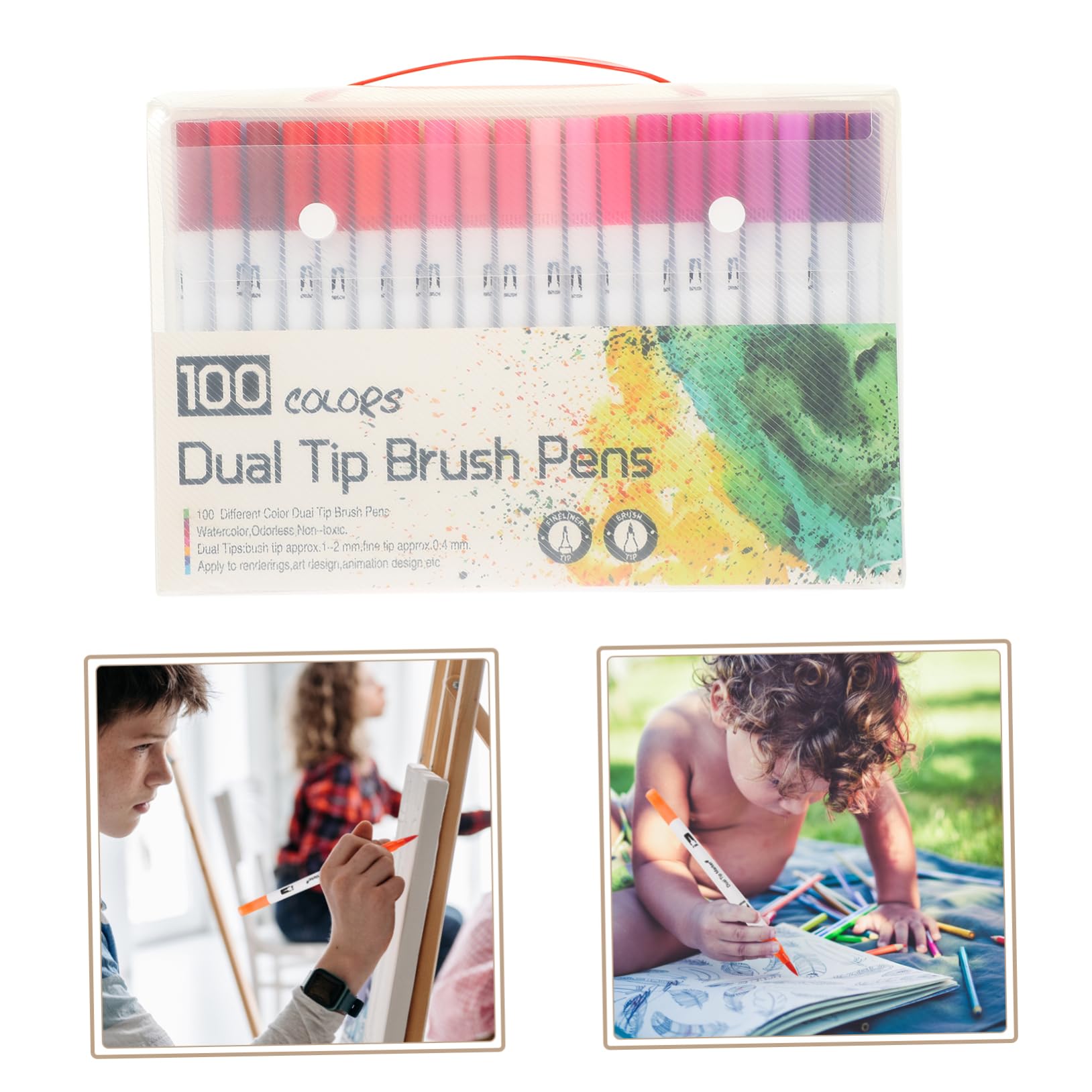 Angoily 100stücke Kunstpinselmarker Kunstmalstifte Mit Feiner Spitze Und Pinselspitze Zum Malen Von Büchern Schreiben Und Planen Von Kunstprojekten
