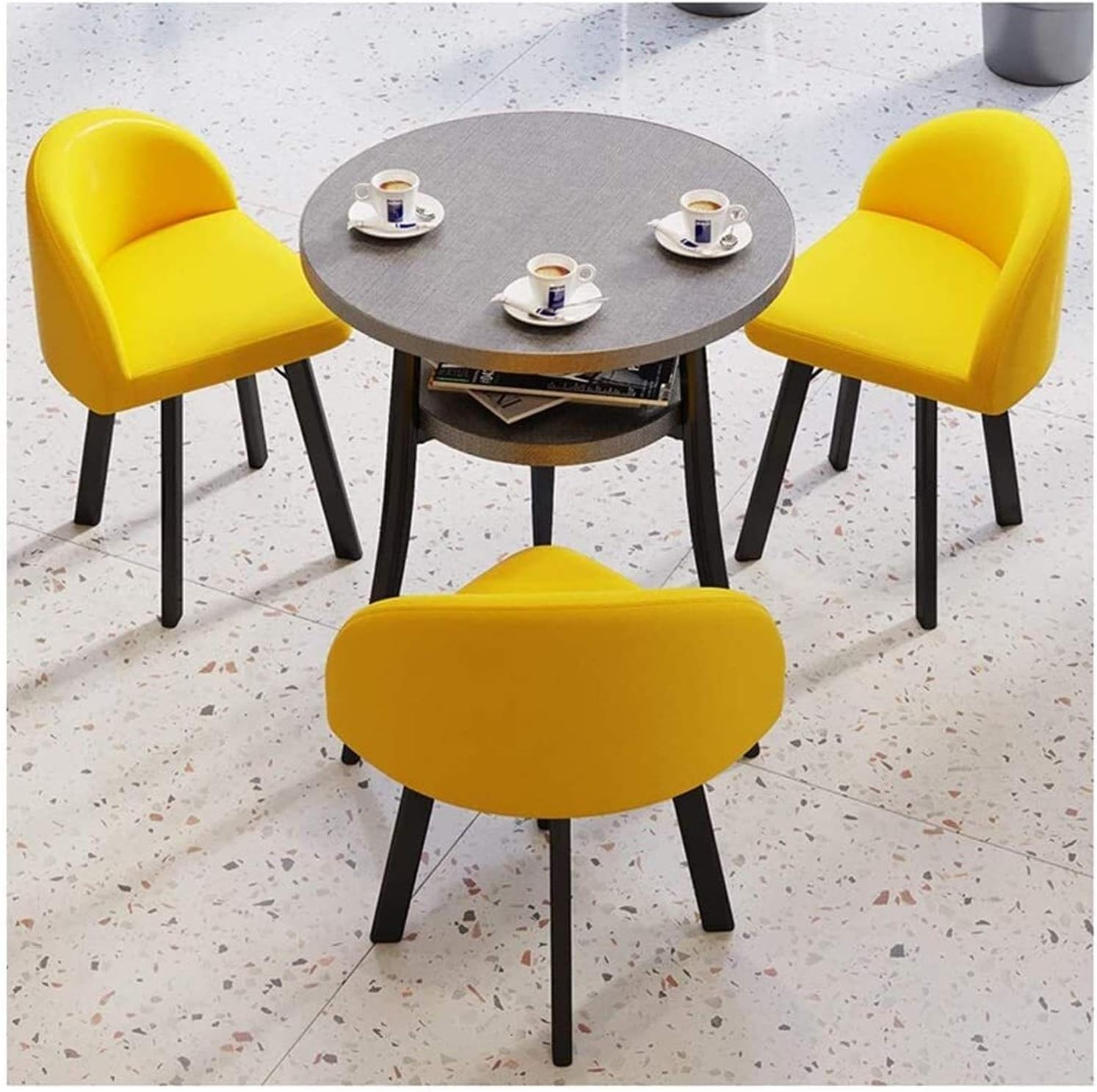 Simple Reception Table and Chair Combination Office Leisure Negotiation Table Nordic 1 Table 3 Chairs Home Living Room Balcony Kitchen Coffee Shop Hotel Meeting Room L