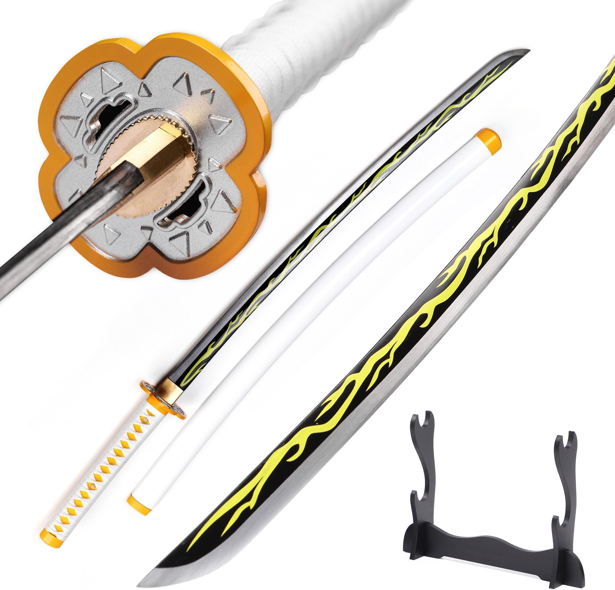 Hejiu Demon Slayer Shinazugawa Sanemi Cosplay Anime Swords, Handmade Katana Samurai Sword 1060 Carbon Steel Blade, Full Tang Anime Original Texture, Multi-Style Exquisite Version
