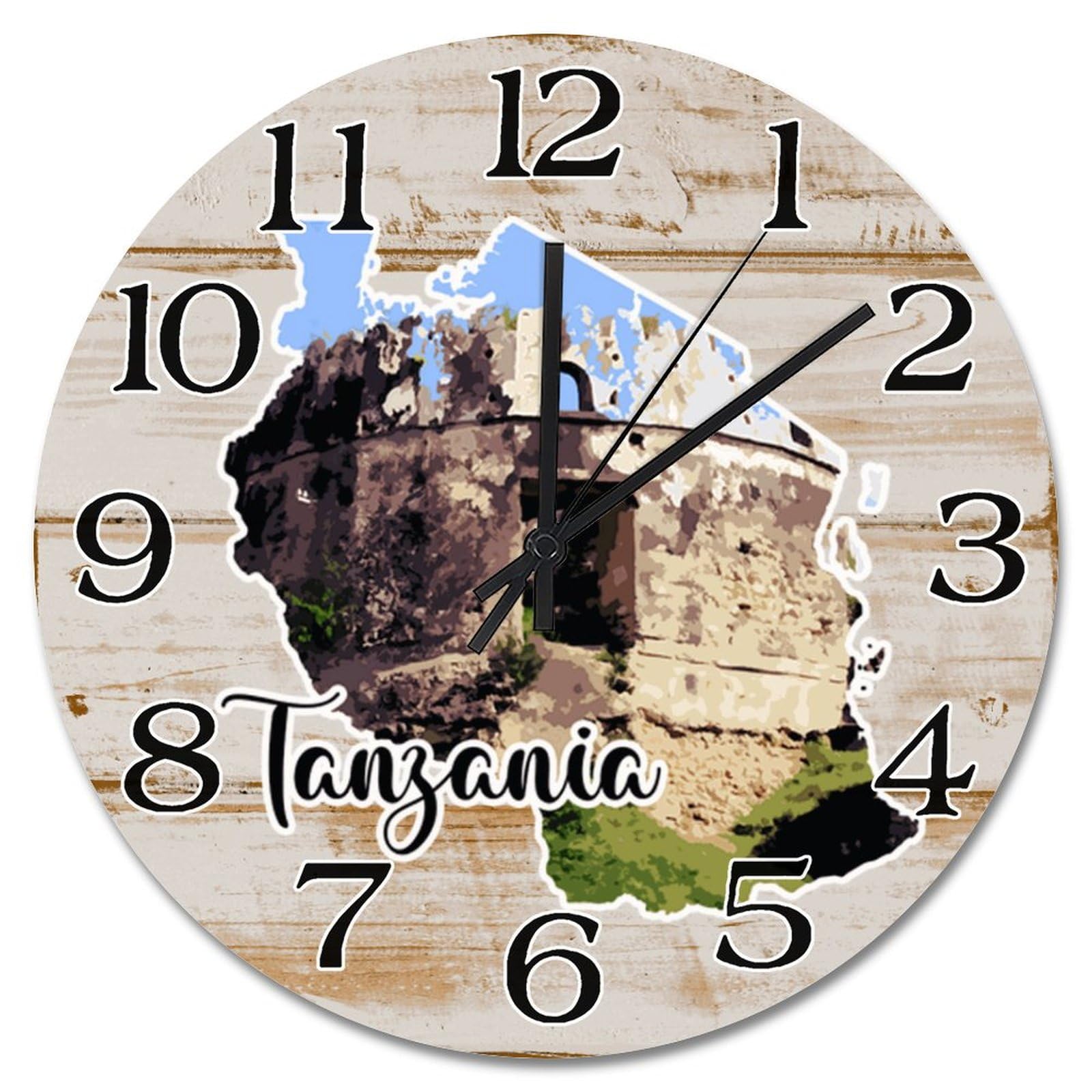 Horloge murale Tanzanie en bois pour décorer votre cuisine