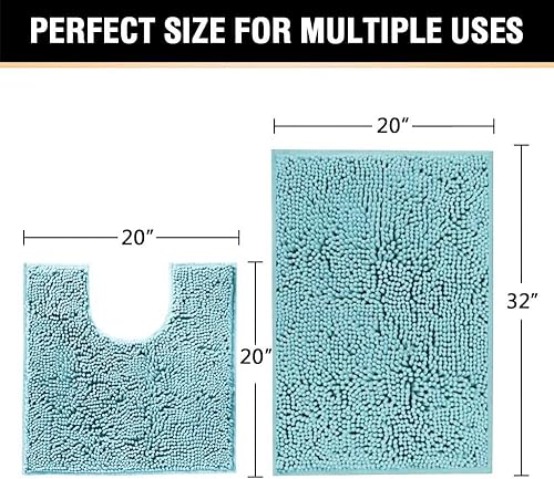 Miniatura 6 de Juego de tapetes de baño de microfibra afelpada, alfombrilla de felpilla, ultrasuave, lavable, secado rápido, absorbente, para dormitorio, cocina,