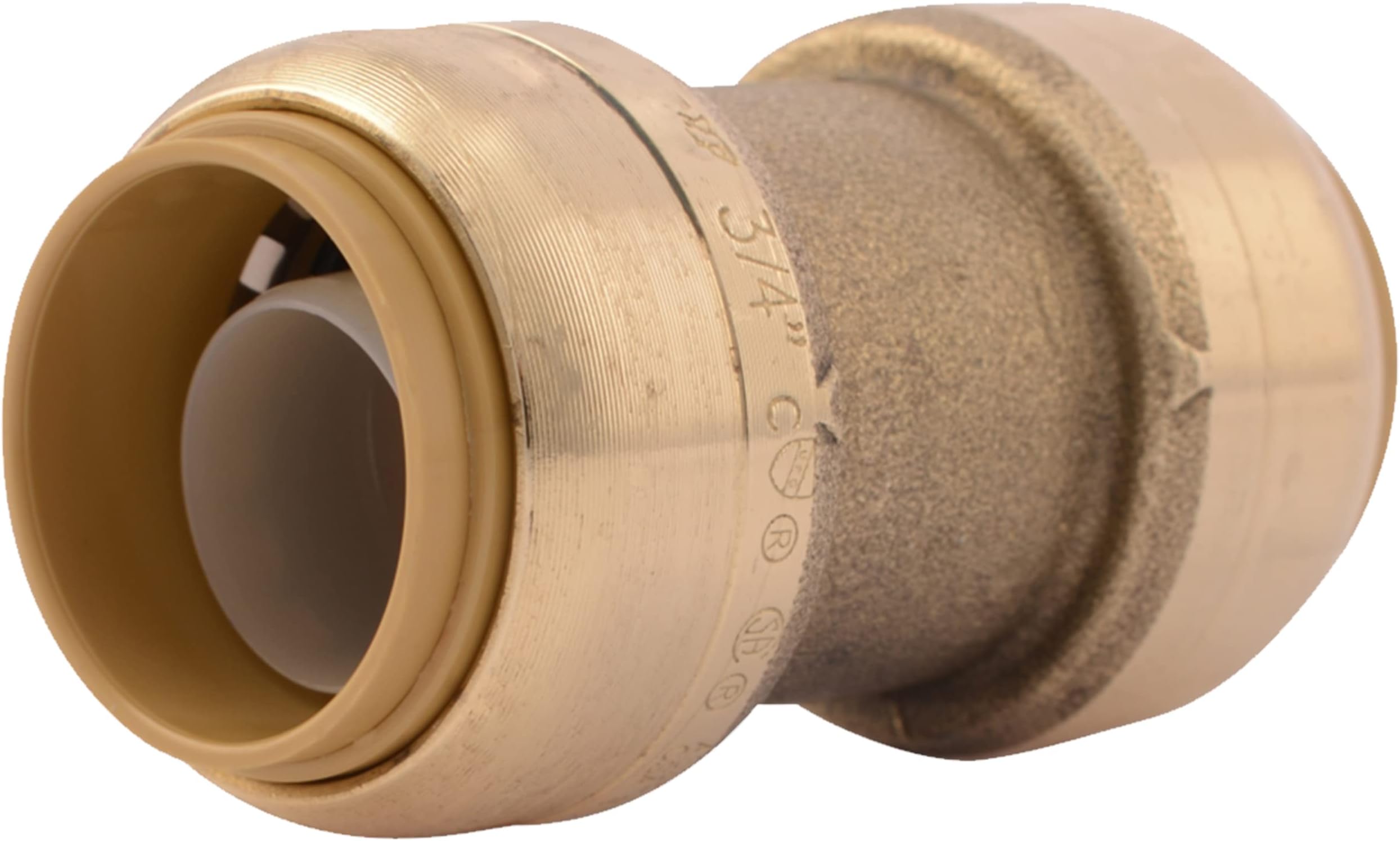 SharkBite 3/4 Inch Coupling, Push to Connect Brass Plumbing Fitting, PEX Pipe, Copper, CPVC, PE-RT, HDPE, U016LFA