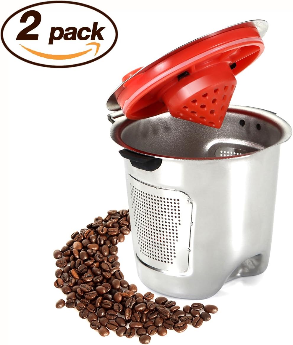 Stainless Steel Reusable K Cups- Top K Cup Refillable Coffee Filter Compatible With Keurig Brewers 1.0 & 2.0 - For K200, K300, K400, K500 Series - BPA-Free, Dishwasher Safe (1)