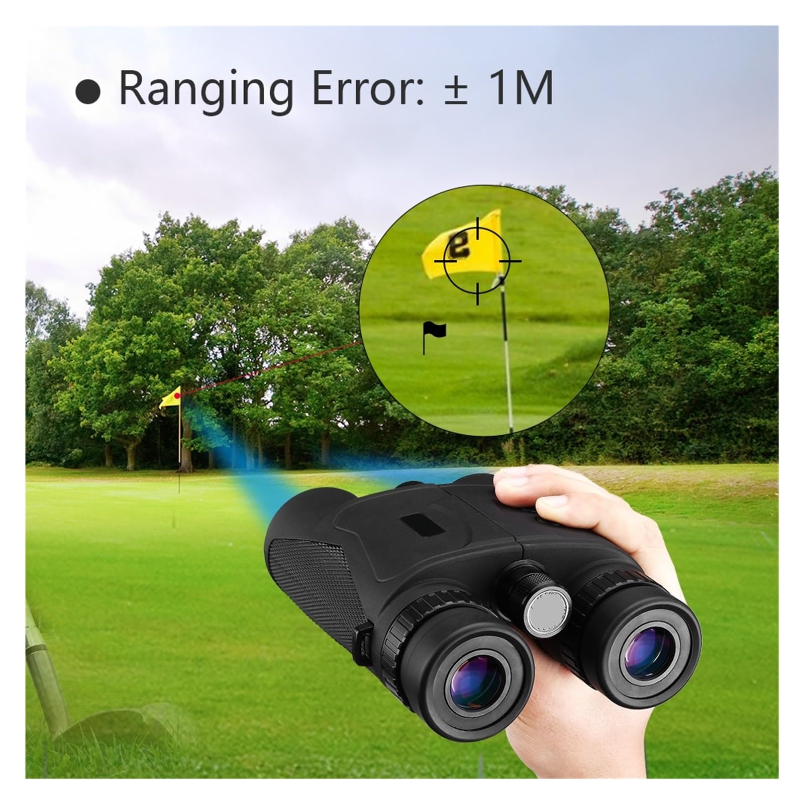 Telémetro 1500M Distancia binoculares telescopio telémetro 10x42 Zoom Velocidad medición Golf for Caza al Aire Libre Comprobación Distancias Precisa Esfuerzo