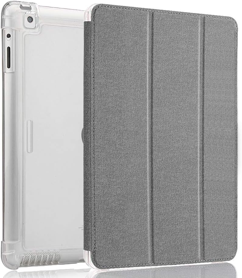 Valkit iPad 2 3 4 Case (Old Model) – Smart Slim Stand Translucent Frosted Back Smart Cover for Apple iPad 2 / iPad 3 / iPad 4 with Auto Wake/Sleep, Light Grey
