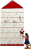 Vista 4 de JapanAmStore - Calendario de Adviento navideño con bolsillos, bolsa para colgar en la pared para el hogar, decoración de cuenta regresiva de Navidad