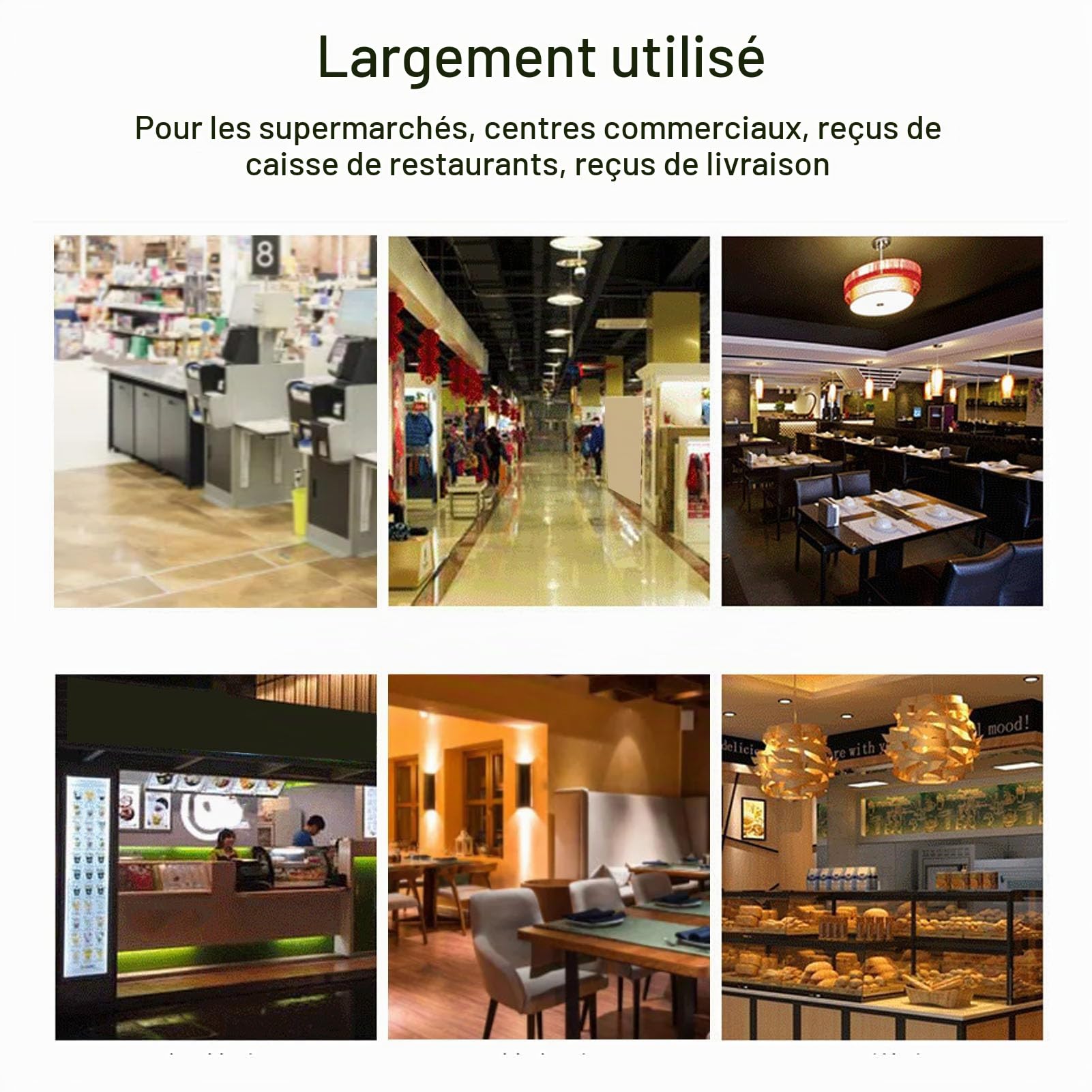 Bewinner Imprimante de Reçus Bluetooth, Imprimante Thermique Portable, Mini-imprimante de Tickets sans Fil avec Mise en Veille/réveil Automatique pour Les Ventes au Détail de Restaurants