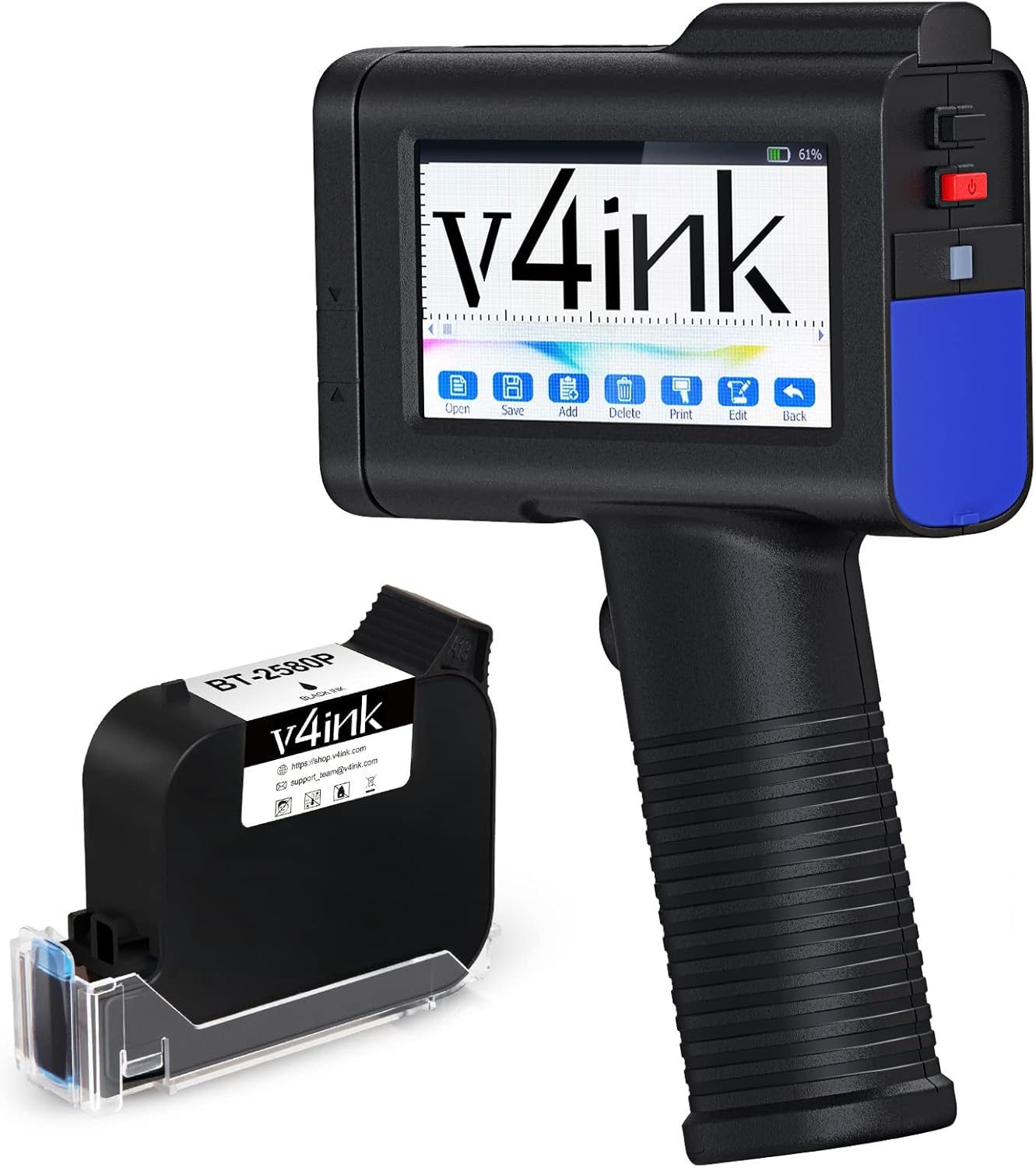 v4ink Portable Handheld Printer Labeler BTHH6105B2 use for QR Code Barcode