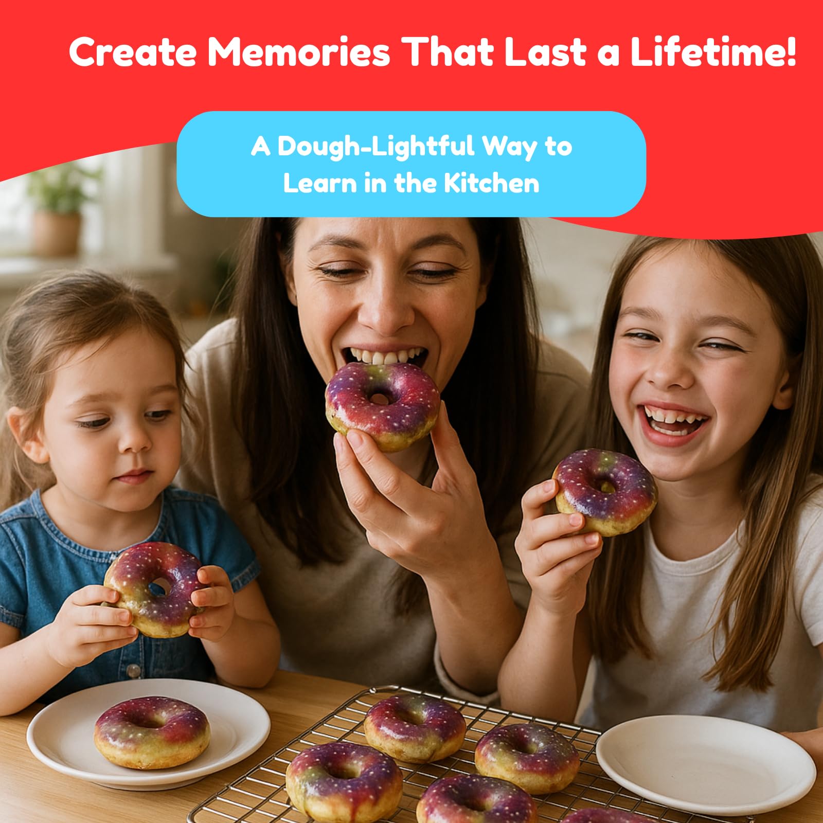 Little GF Chefs DIY Einhorn Donut Backset für Kinder | Glutenfreie Regenbogen-Wirbelglasur Backzubehör Geschenkset mit Zuckergussmischung, Zutaten, Schritt-für-Schritt-Anleitung (evtl. nicht in