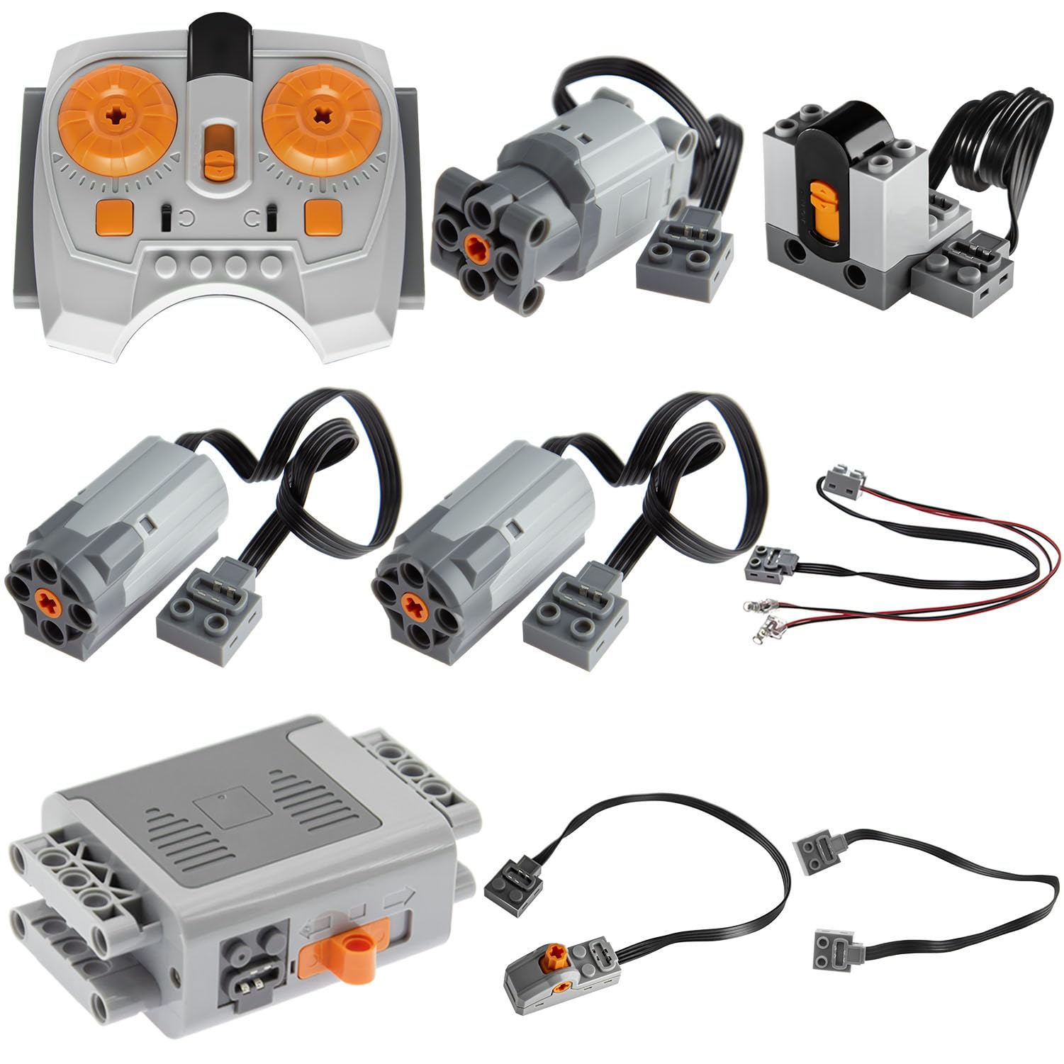 Technic 9pcs Motor Set with Adjustable-Speed Remote, Compatible with Technic Parts, 8 Years - 14 Years, 9 Pieces