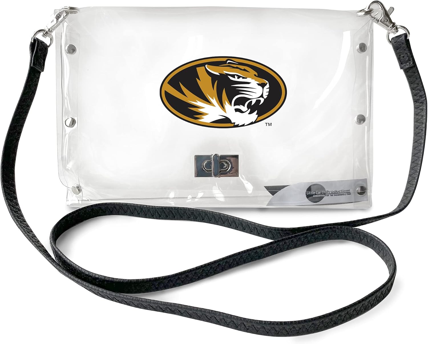 Littlearth NCAA Clear Envelope Purse with Black Fashion Strap