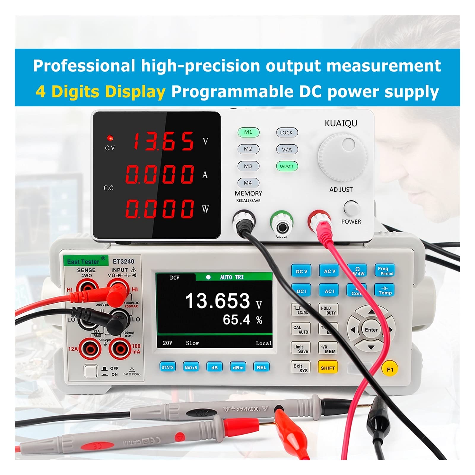 Alimentatore DC, Lab Programmabile Trova l'alimentazione regolata 3 0V 10A 60 V 5A 120V 3A DC Funzione di memoria regolabile ad alta precisione regolabile(120V 3A)